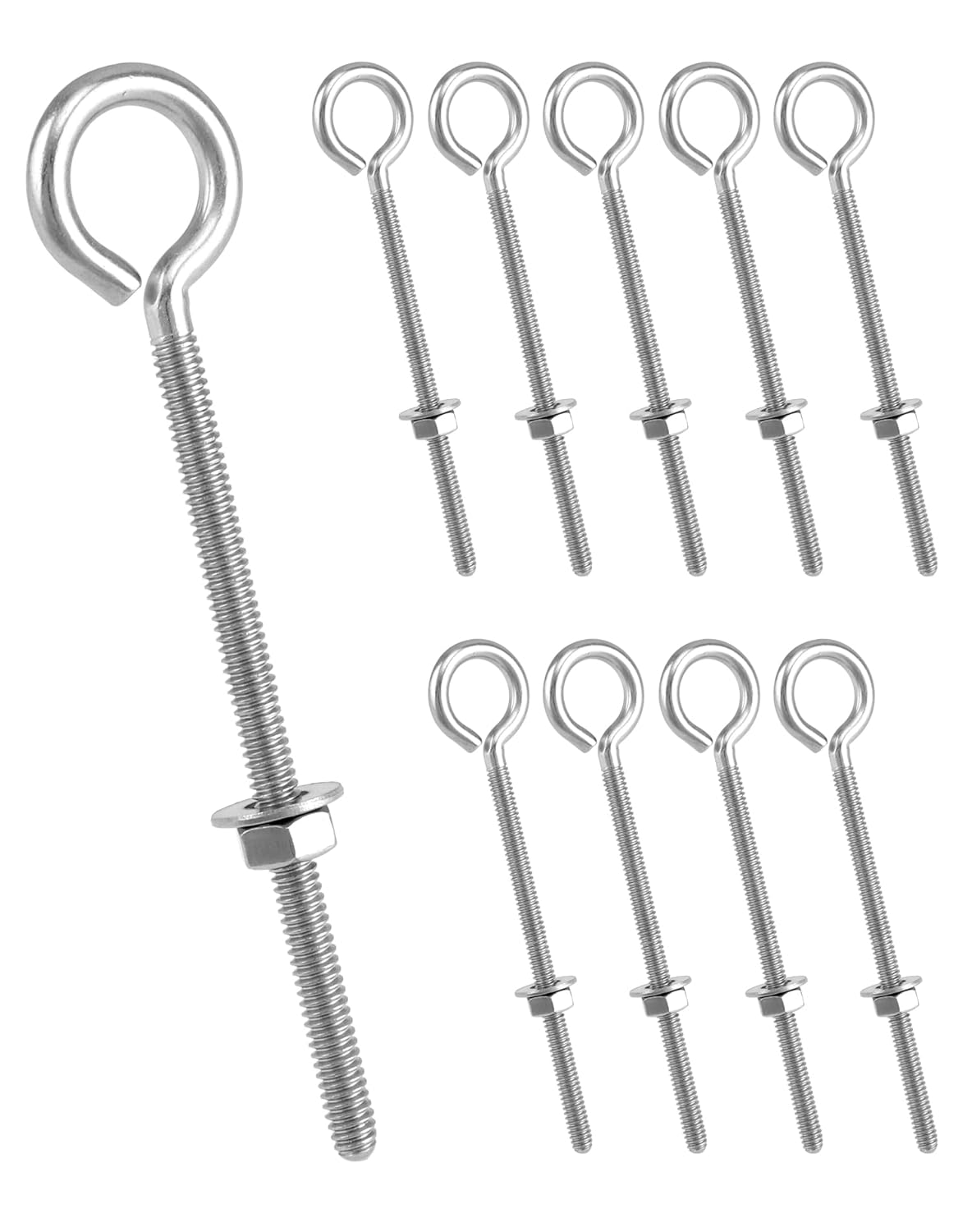 Eye Bolts, 10 Pack 1/4
