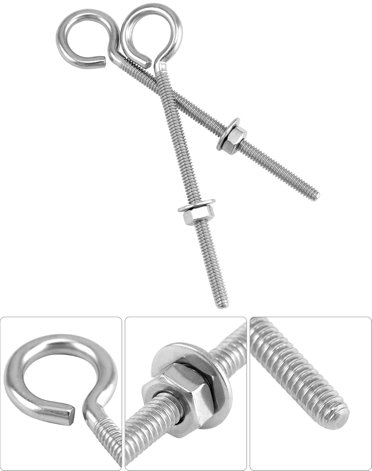 Eye Bolts, 10 Pack 1/4