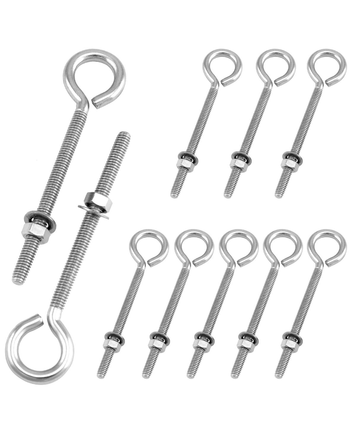 Eye Bolts, 10 Pack 1/4