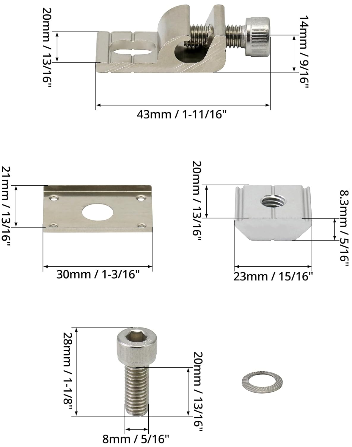 Grounding Lug 6.7mm – Aluminium Alloy Rail Connector for Solar Roof, Ground Mount & Carport Systems - Image 3