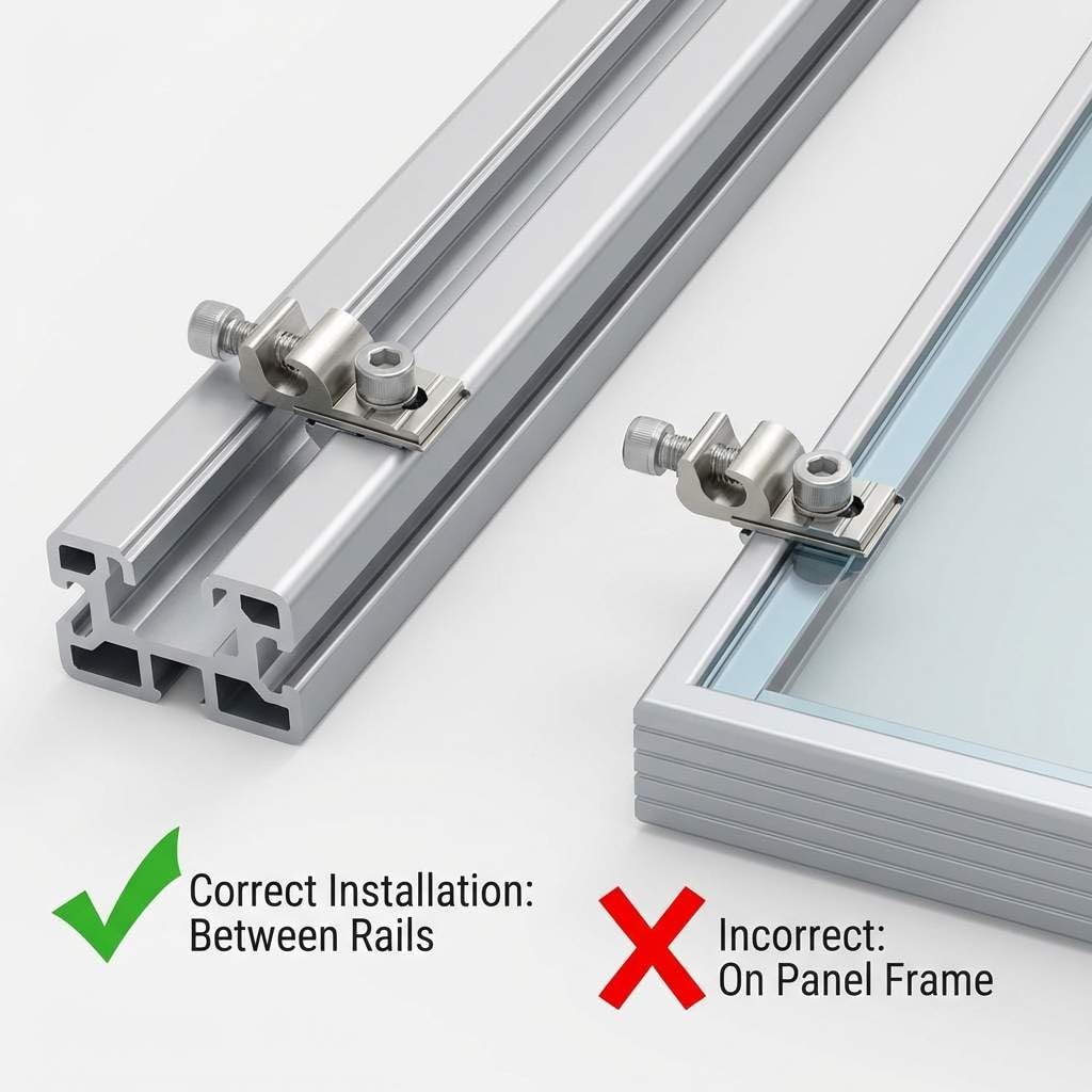 Grounding Lug 6.7mm – Aluminium Alloy Rail Connector for Solar Roof, Ground Mount & Carport Systems - Image 4