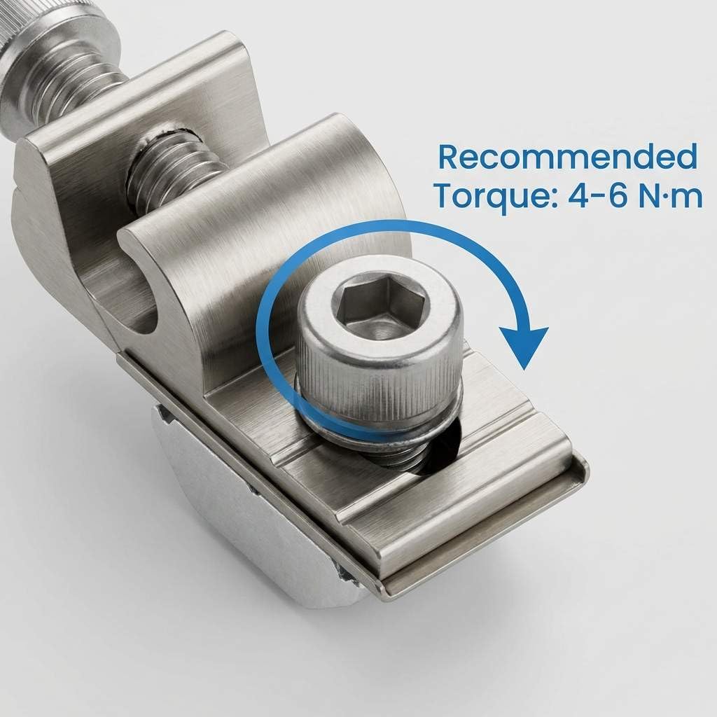 Grounding Lug 6.7mm – Aluminium Alloy Rail Connector for Solar Roof, Ground Mount & Carport Systems - Image 7