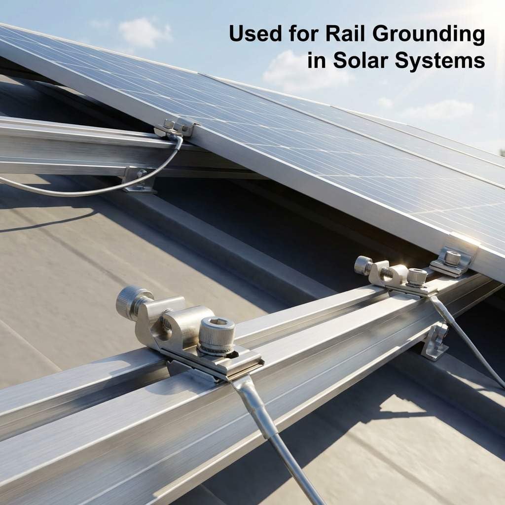Grounding Lug 6.7mm – Aluminium Alloy Rail Connector for Solar Roof, Ground Mount & Carport Systems - Image 8