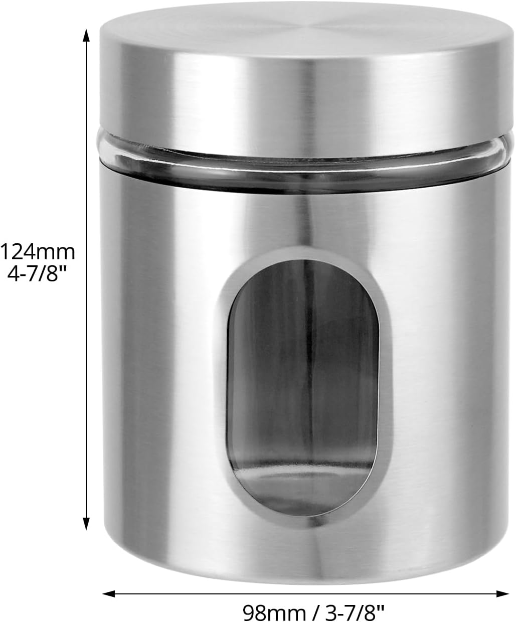 6 Pack 20 oz Stainless Steel Glass Kitchen Canisters Set, Airtight Food Storage Containers with Window, for Flour Cookies Spices Grains - Image 3