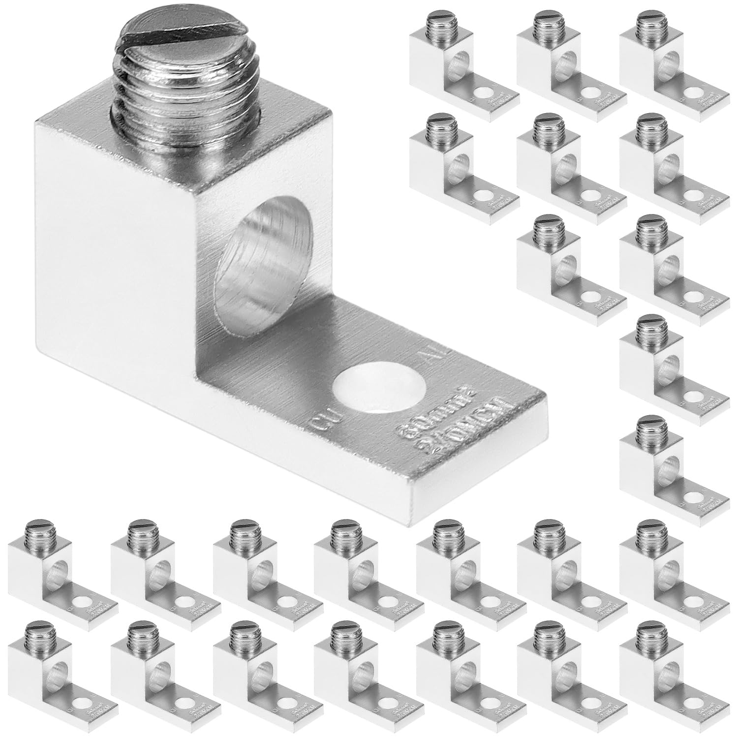Aluminum Alloy Mechanical Lugs, 25Pcs High-Strength Terminal Mechanical Lug, Screw Size 5/16-24, Compatible with 14 AWG - 2/0 AWG Conductors - Image 1
