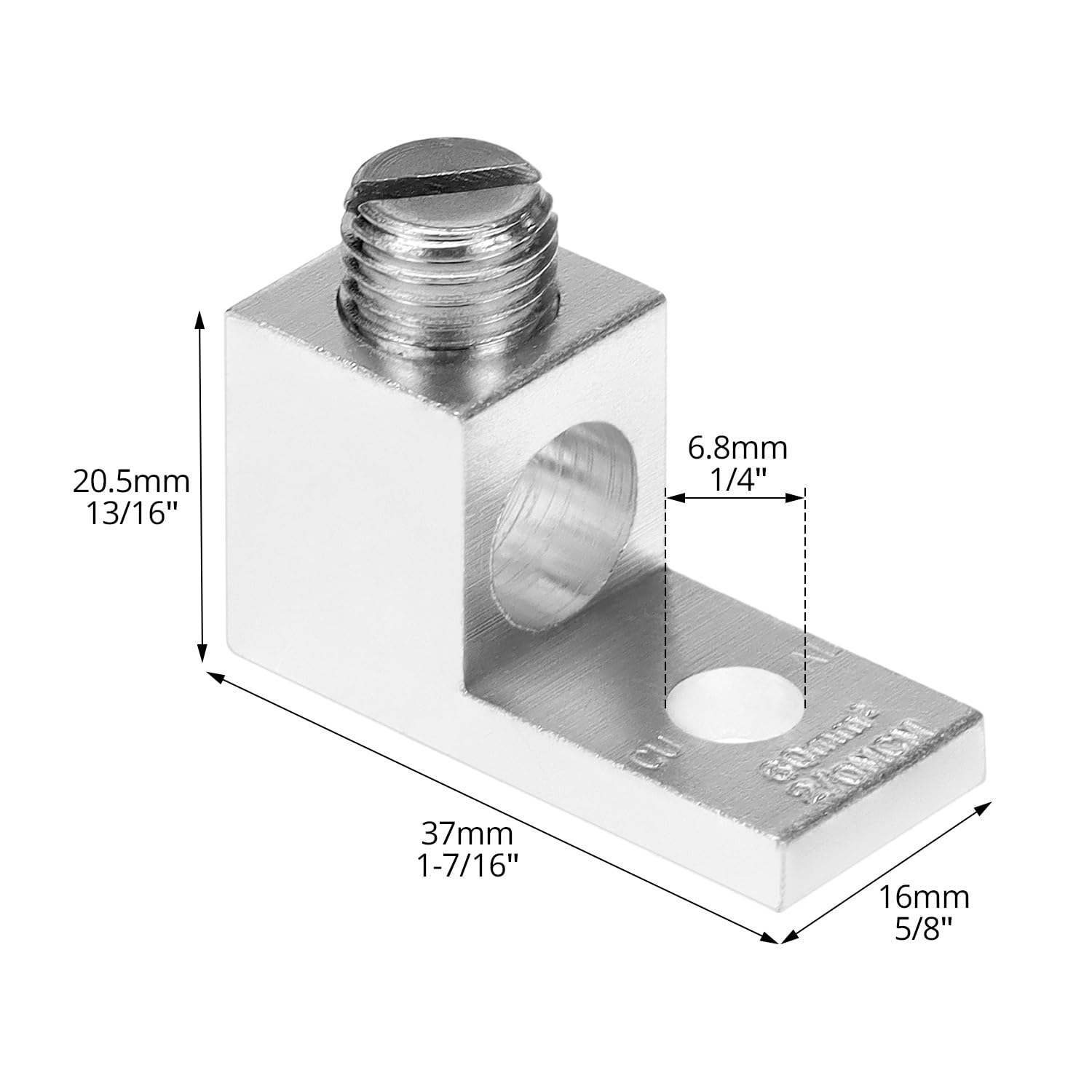 Aluminum Alloy Mechanical Lugs, 25Pcs High-Strength Terminal Mechanical Lug, Screw Size 5/16-24, Compatible with 14 AWG - 2/0 AWG Conductors - Image 6