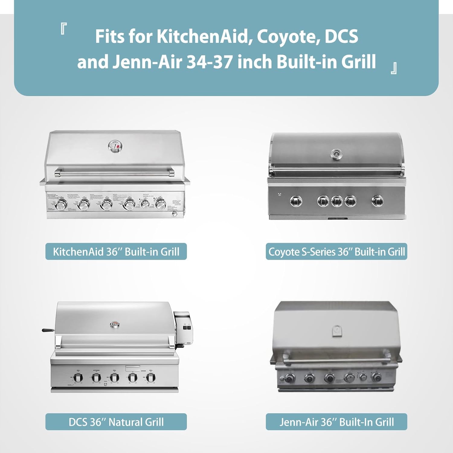 38'' Built-in Grill Cover for Coyote, DCS, Jenn-Air, KitchenAid, and Lynx, Waterproof & Windproof Island Grill Top Cover, 38