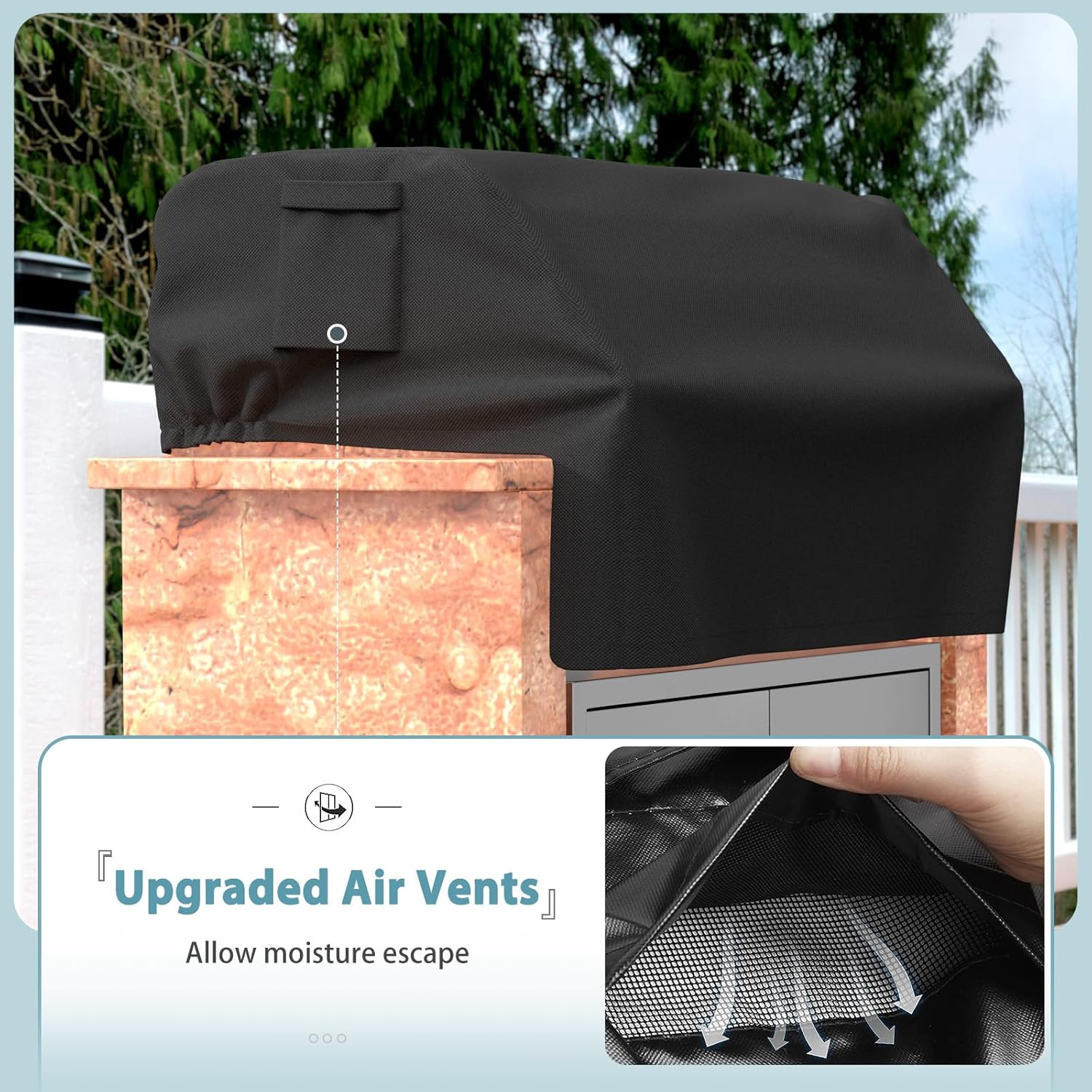 38'' Built-in Grill Cover for Coyote, DCS, Jenn-Air, KitchenAid, and Lynx, Waterproof & Windproof Island Grill Top Cover, 38