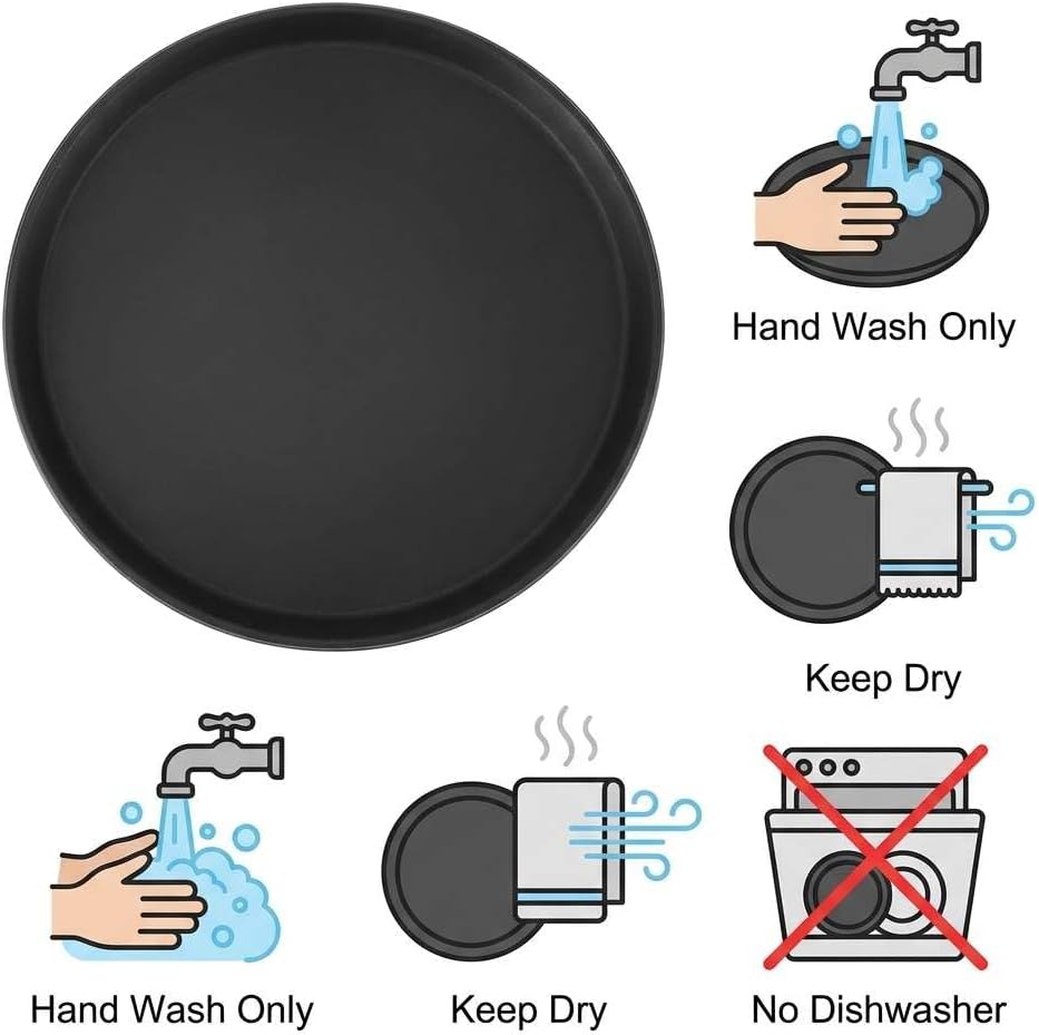 16-Inch Round Non-Slip Serving Trays – 4 Pack Rubber Surface Plastic Tray Set for Restaurant, Café & Bar - Image 8