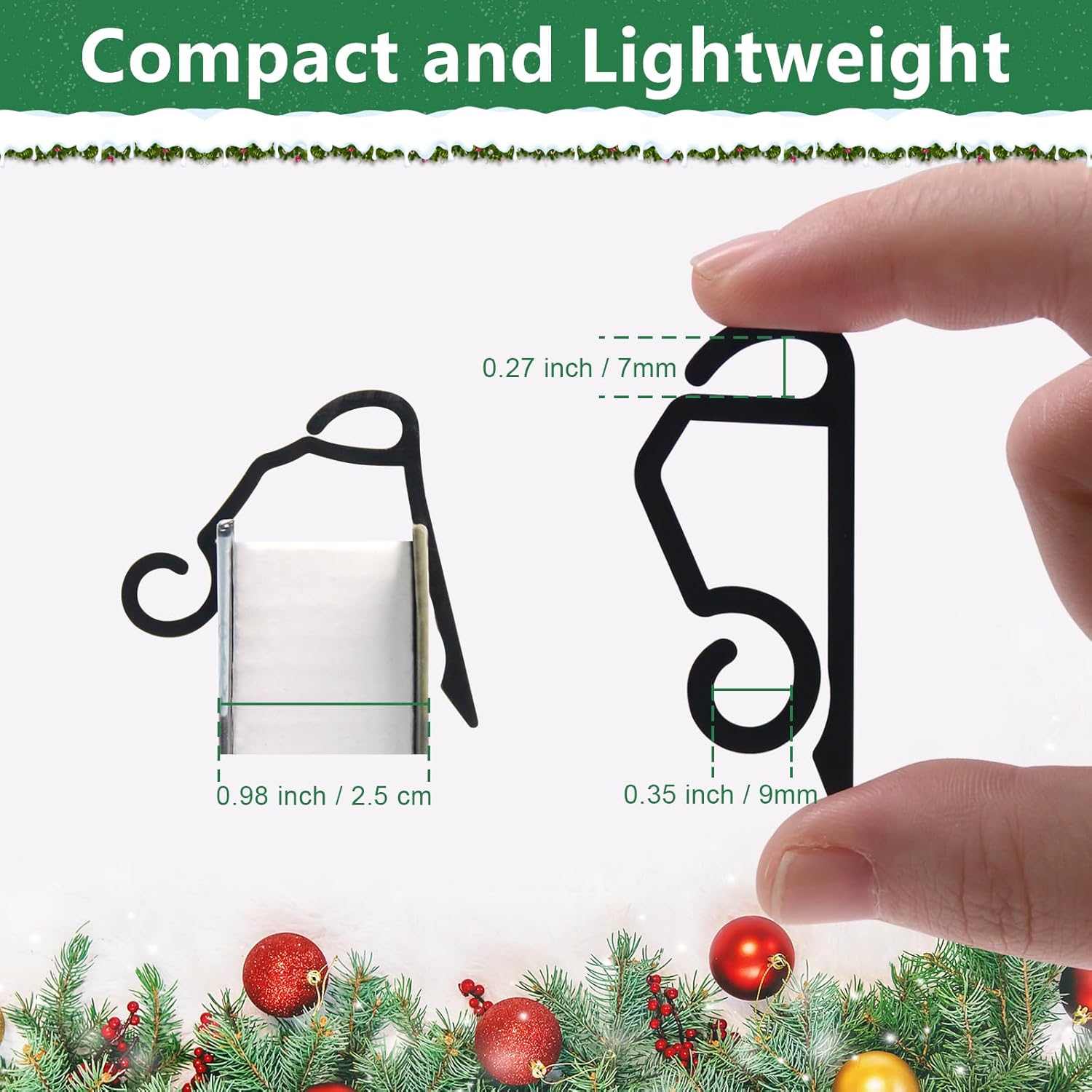 Christmas Light Clips Outdoor - 200 Pcs Holiday Lights Clip Plastic Gutter Hooks Outside Xmas Light Hangers for Hanging Christmas Halloween Decor (Black) - Image 7