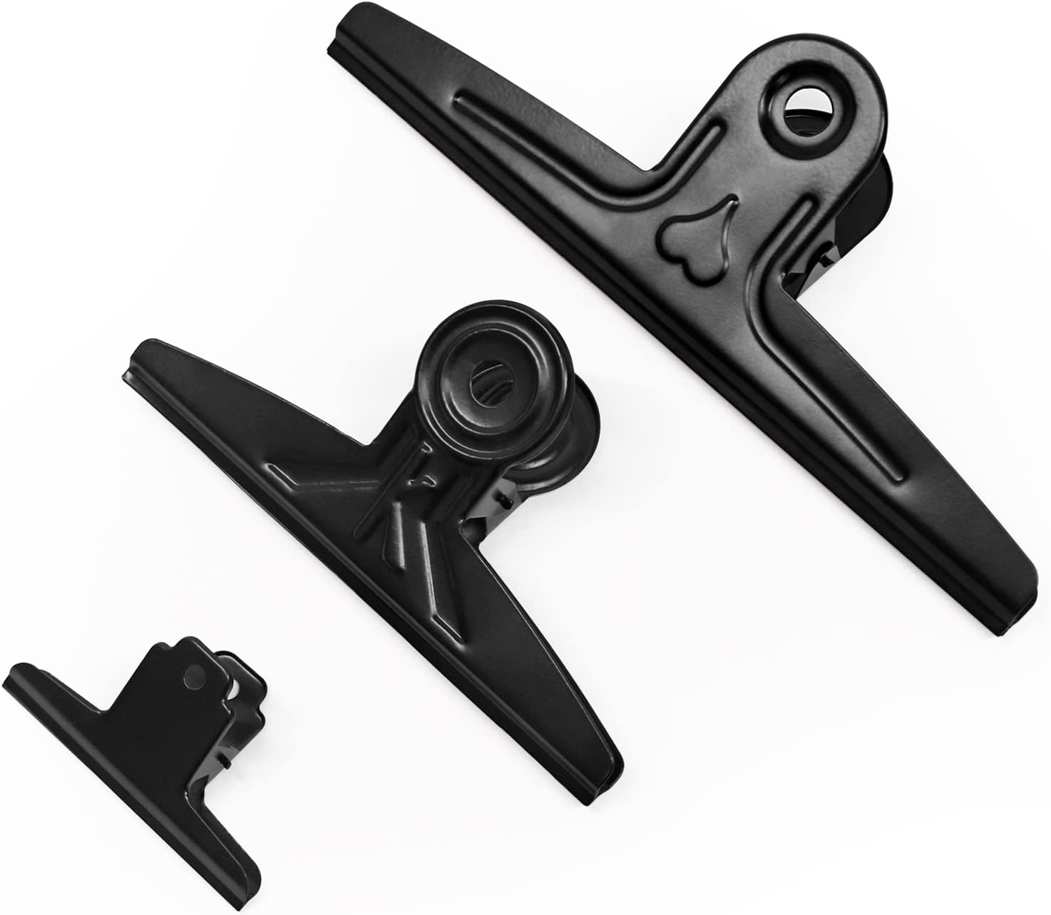 Large Bull Clips Black, 14 Pcs XL Steel Binder Paper Clips Clamps for Office, Drawing Board, Food Bags (Square) - Image 1
