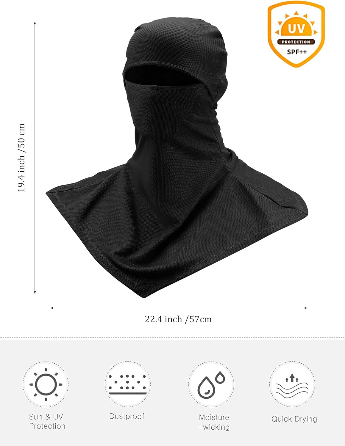 3 Piece Balaclava Face Cover Sun Protection Neck Cover Summer Balaclava Motorcycle Face Mask for Men Women - Image 2