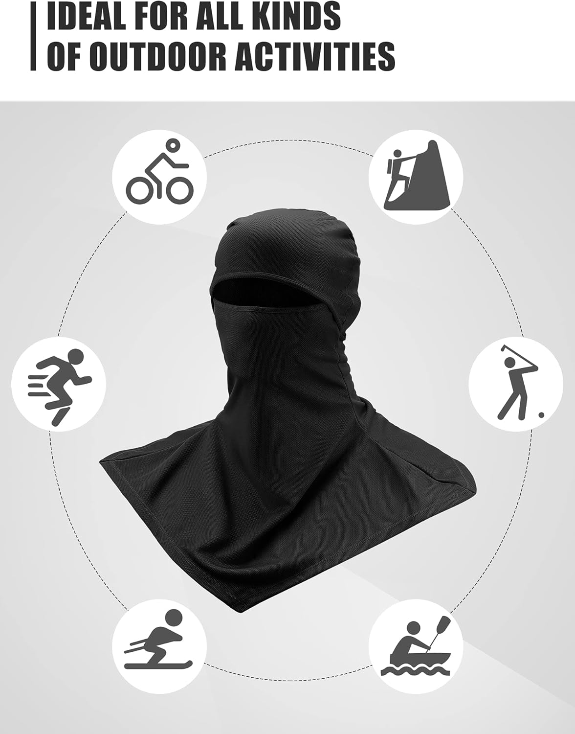 3 Piece Balaclava Face Cover Sun Protection Neck Cover Summer Balaclava Motorcycle Face Mask for Men Women - Image 3