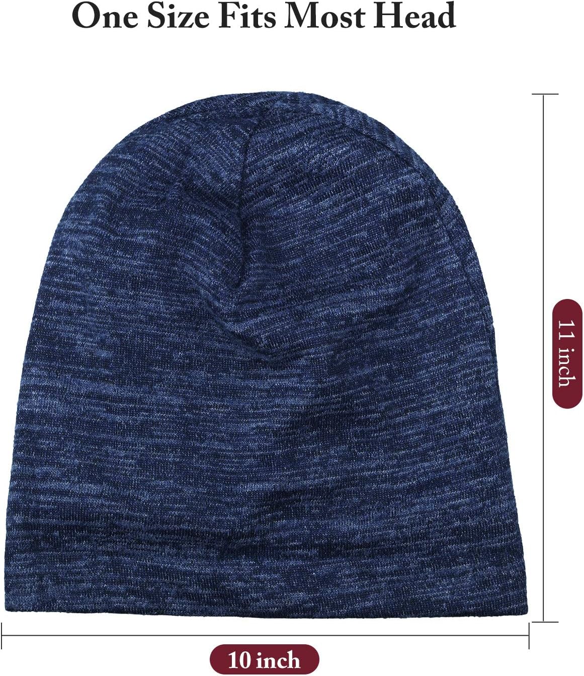 4 Pieces Satin Lined Beanie Cap Satin Sleep Lined Hat Slouchy Beanie Hat Night Silk Hair Cap for Women Men - Image 4