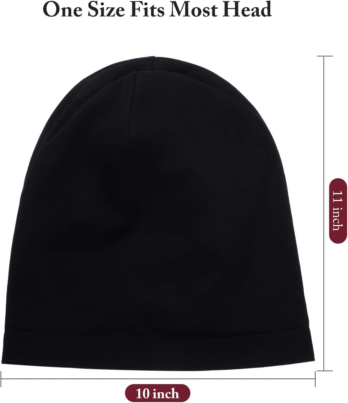 6 Pieces Satin Lined Sleep Cap Slouchy Skull Beanie Hat Night Hair Cap Headwear Head Wrap for Curly Hair Women Girl - Image 2