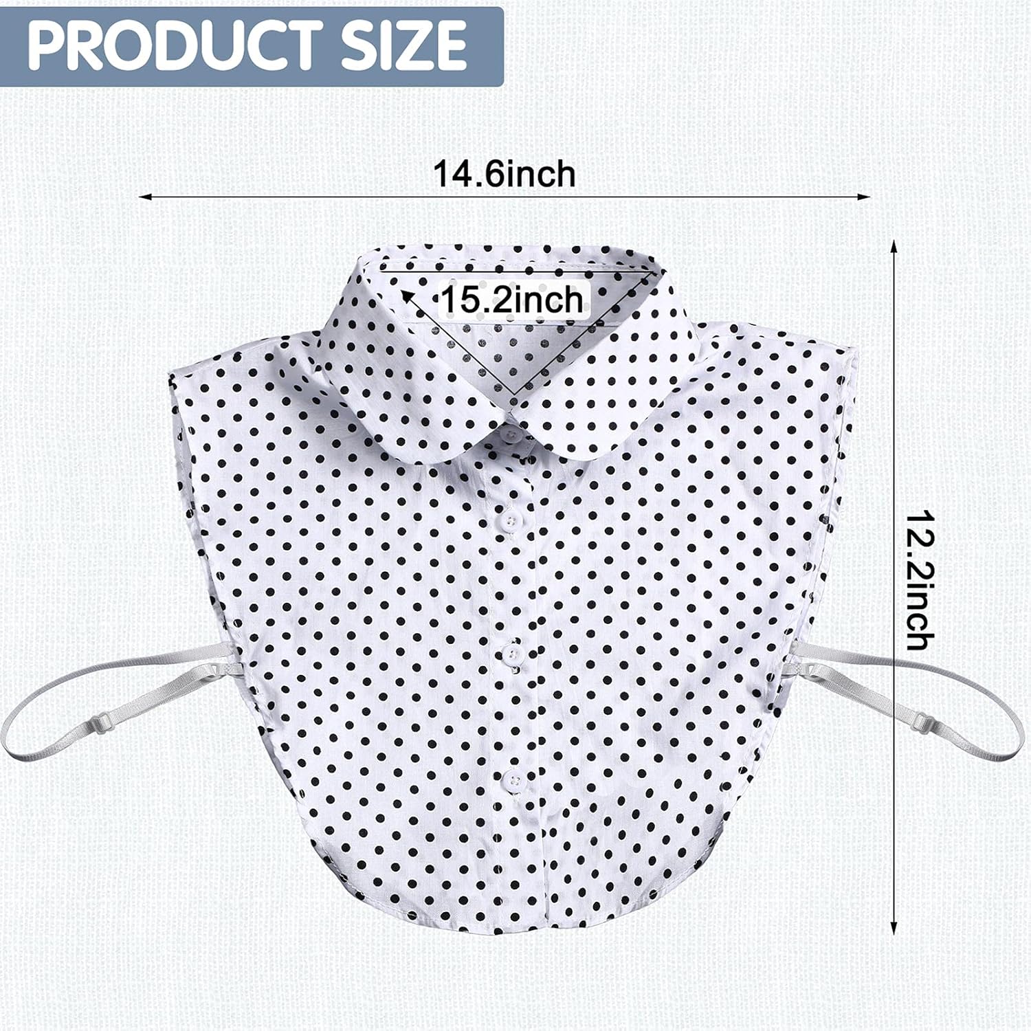 4 Pcs Fake Collar for Women Black and White Polka Detachable Dots Dickey Collar Half Shirt for Halloween Costume - Image 5