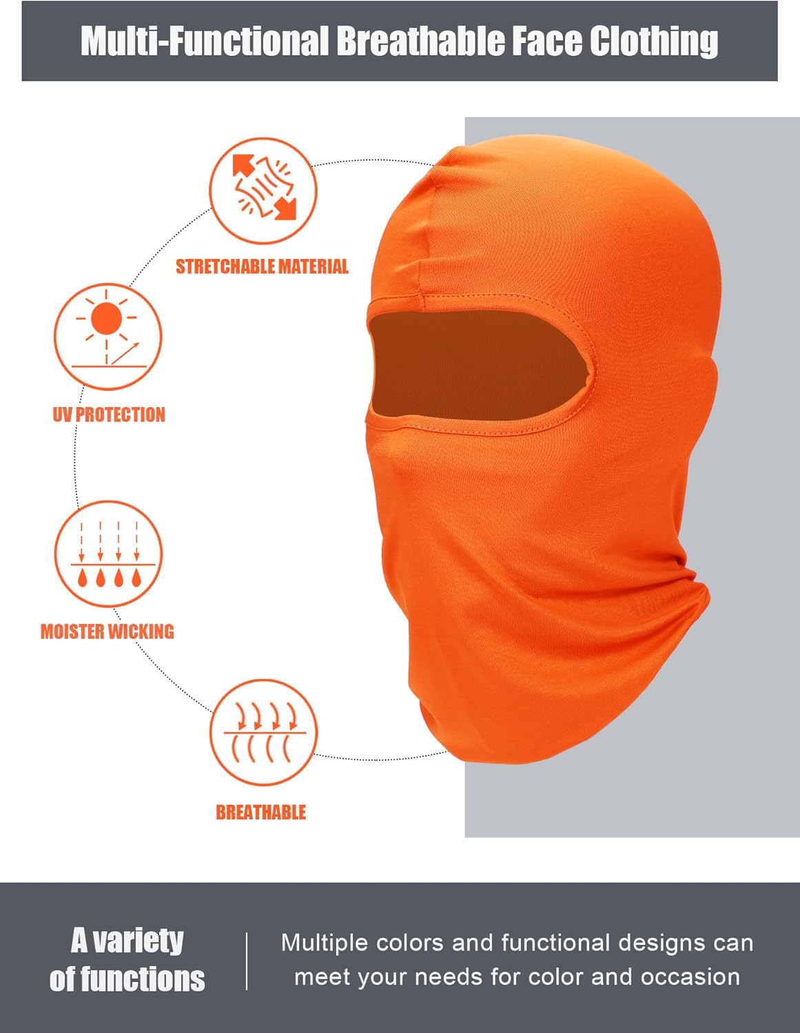 9 Pcs Ski Mask for Men Full Face Cover UV Sun Protection Cooling Balaclava Neck Gaiter Clothing Scarf Bandana - Image 2