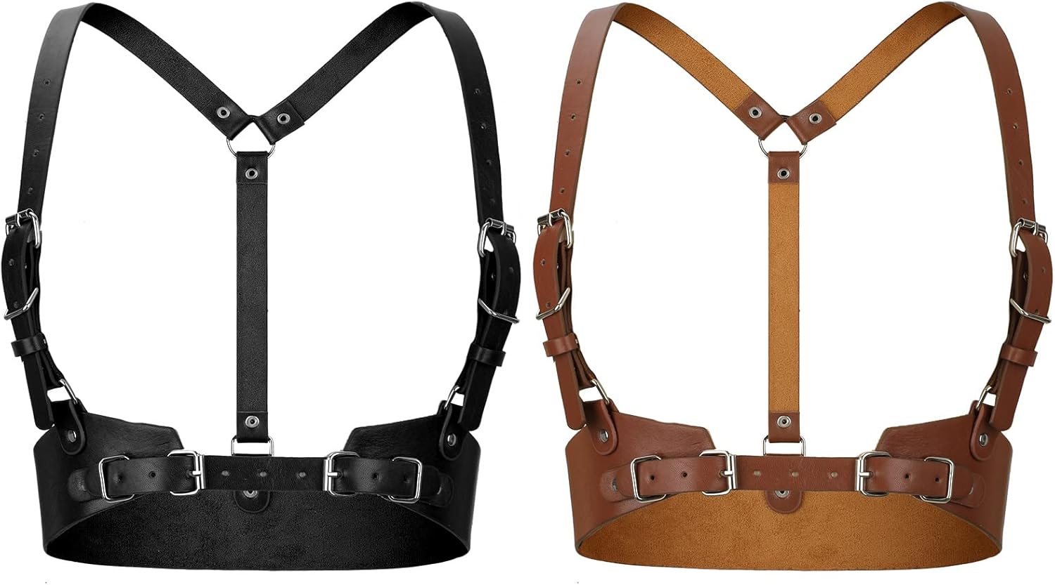 2 Pcs Women Leather Waist Belt Leather Harness for Women Fashion Body Chain Adjustable Waist Belt for Party Cosplay - Image 1
