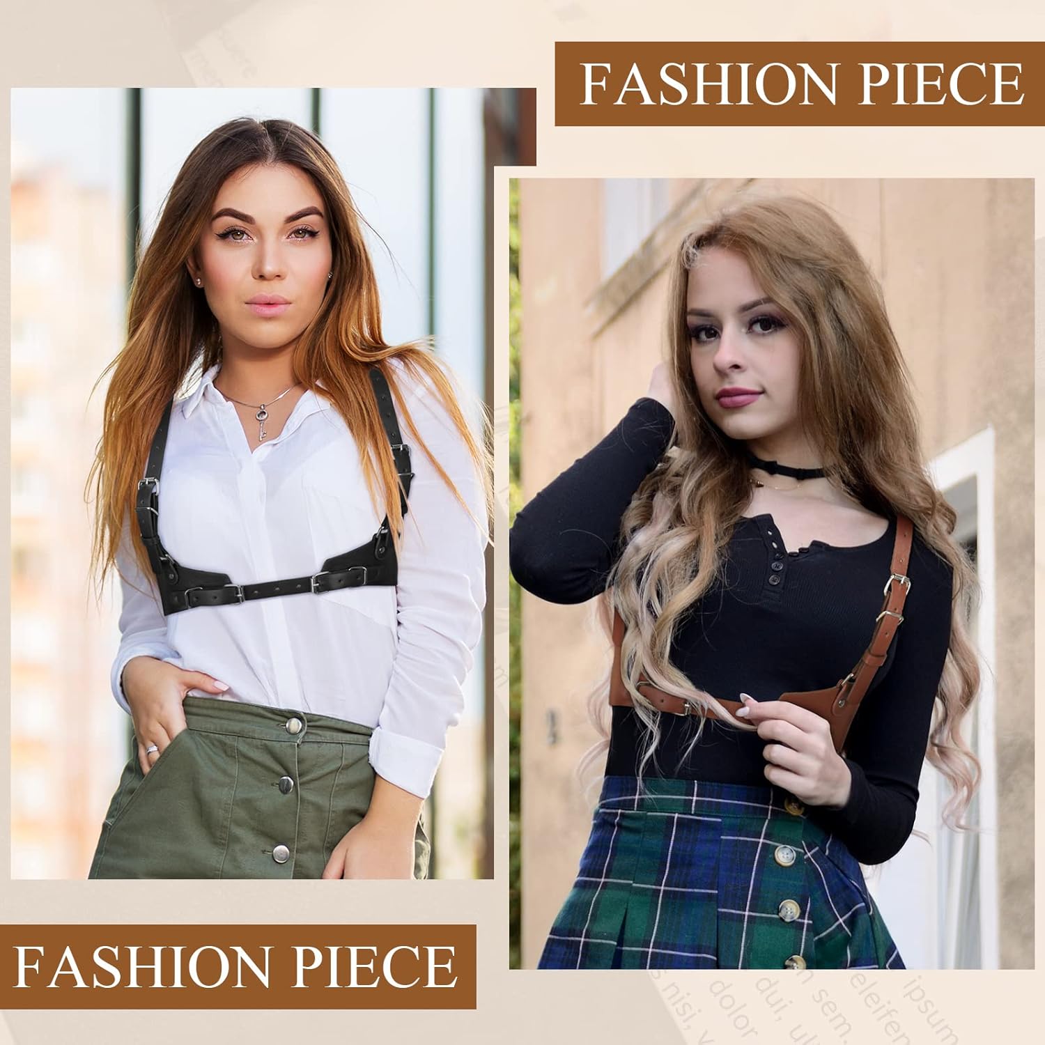 2 Pcs Women Leather Waist Belt Leather Harness for Women Fashion Body Chain Adjustable Waist Belt for Party Cosplay - Image 3