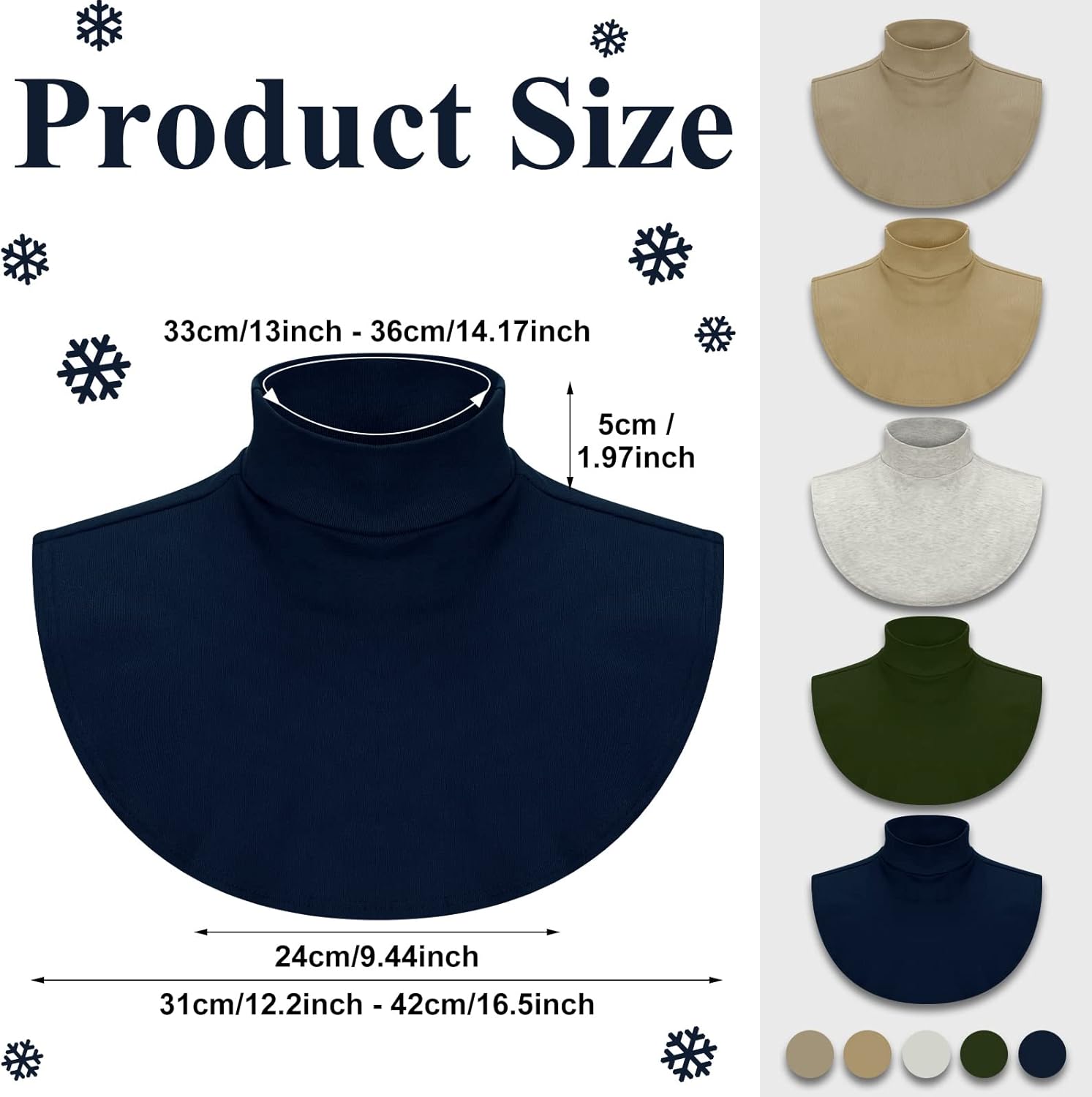 Fake Turtleneck Dickey Collars Women Half Top Mock Collar Neck Wear in Sweater Hoodie High Neck Mock Collar - Image 2