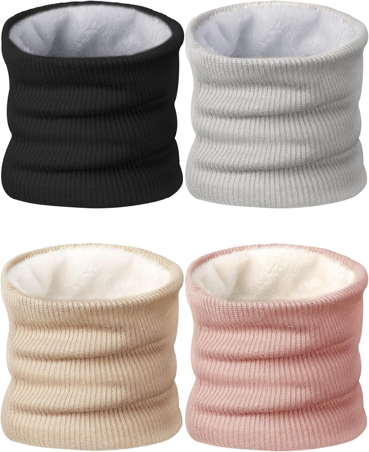 4 Pack Winter Neck Warmer Gaiter for Women Fleece Lined Thick Double Layer Knitted Warmer Neck for Cold Weather Men Sports Work - Image 1