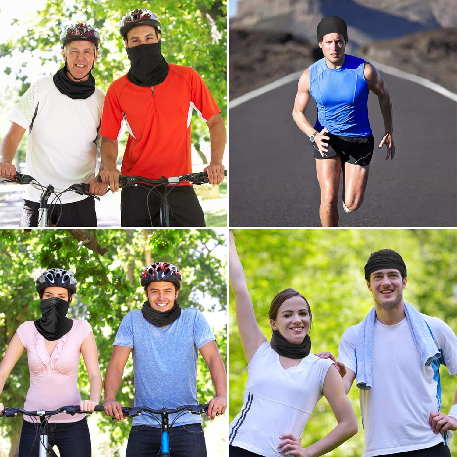 Neck Gaiter Mask Windproof Scarf UV Protection Balaclava Bandanas Breathable Outdoor for Men Women(20 Pieces,Black) - Image 4