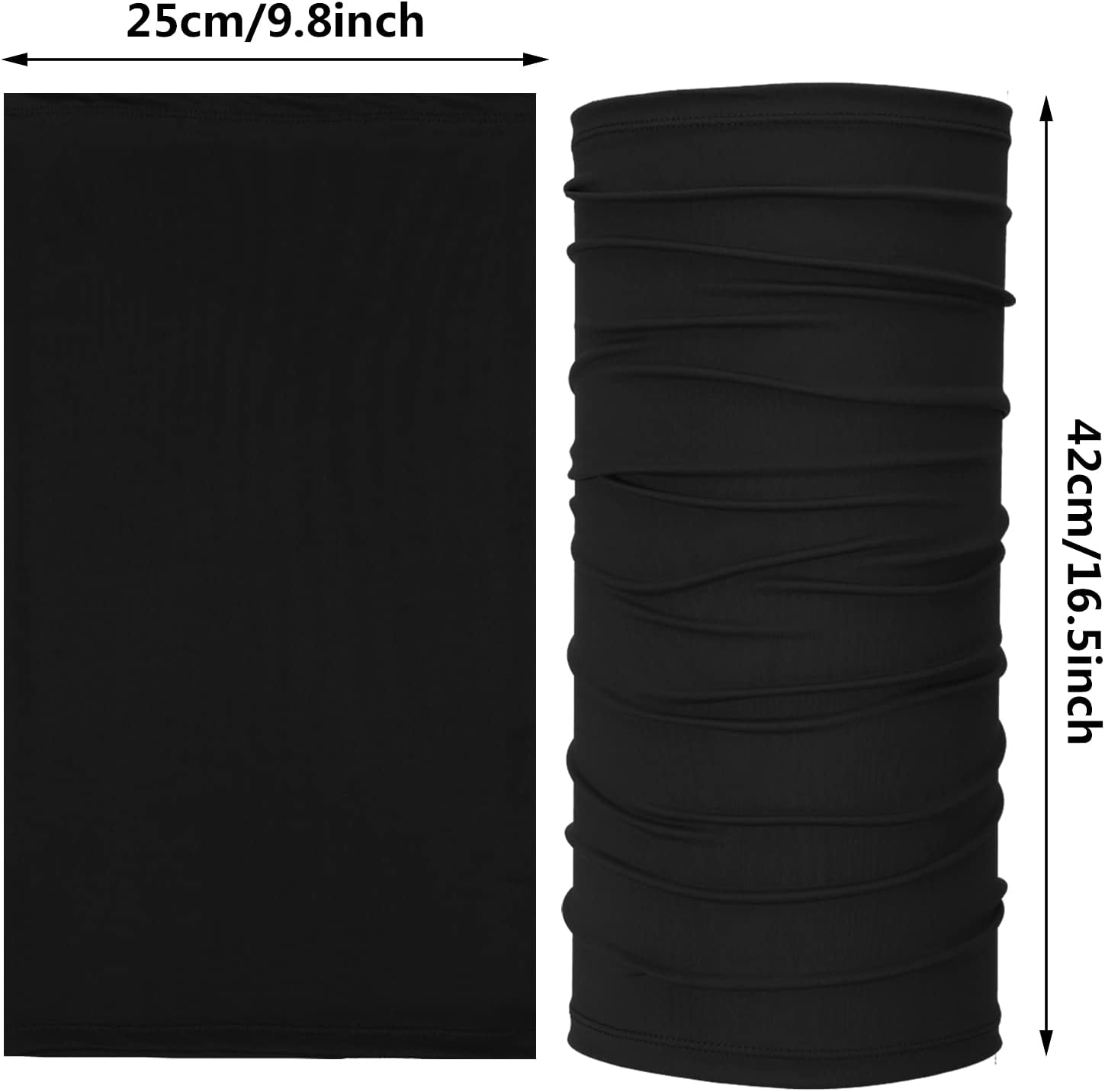 Neck Gaiter Mask Windproof Scarf UV Protection Balaclava Bandanas Breathable Outdoor for Men Women(20 Pieces,Black) - Image 6