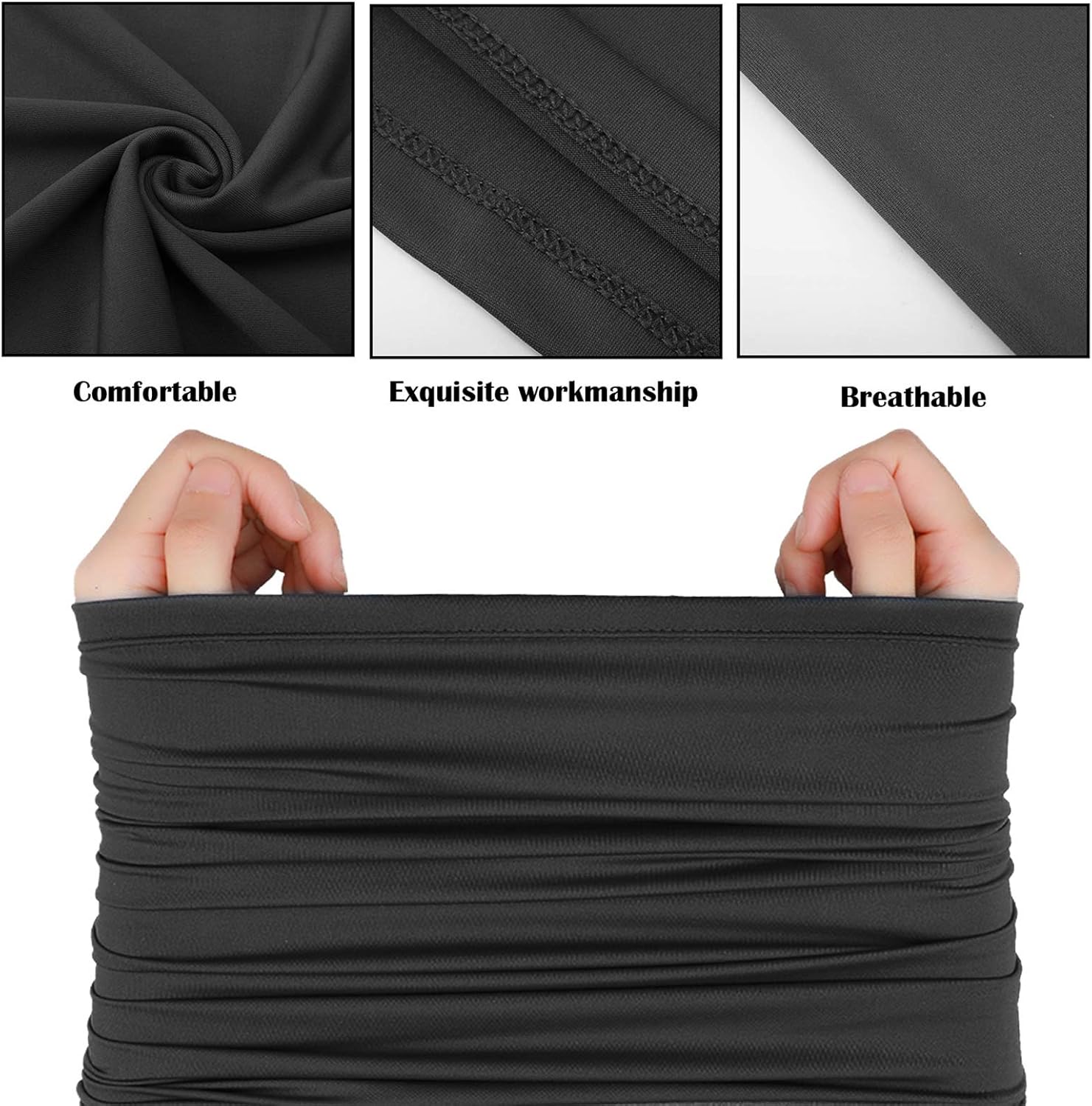 Neck Gaiter Mask Windproof Scarf UV Protection Balaclava Bandanas Breathable Outdoor for Men Women(20 Pieces,Black) - Image 7