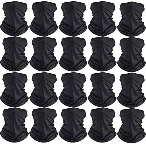 Neck Gaiter Mask Windproof Scarf UV Protection Balaclava Bandanas Breathable Outdoor for Men Women(20 Pieces,Black) - Image 8