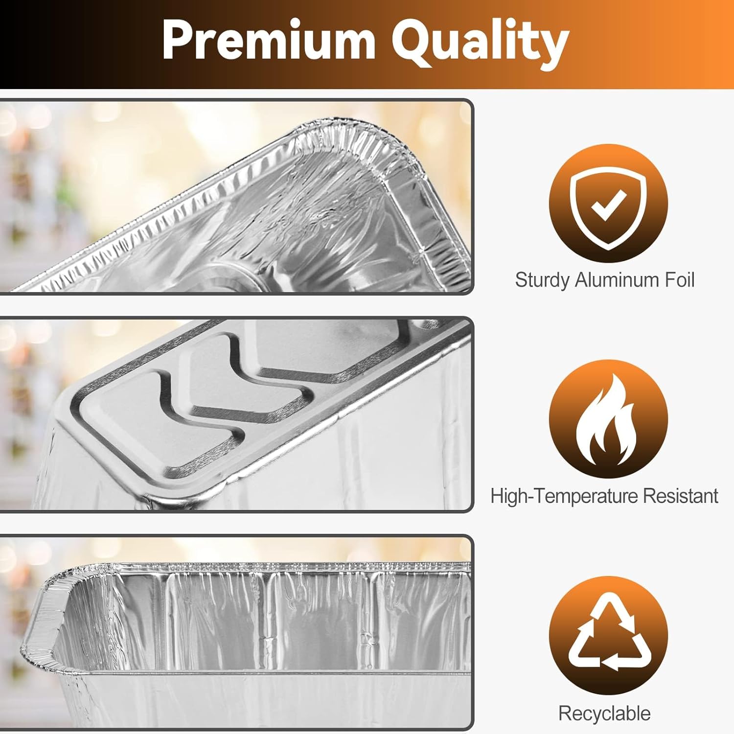 50-Pack Grease Cup Liners for Blackstone 28, 30, 36, 17, 22 Inch Griddle with Rear Grease Cup, Disposable Aluminum Foil Drip Pan, 8 x 3.7 Inch, 5017 - Image 4