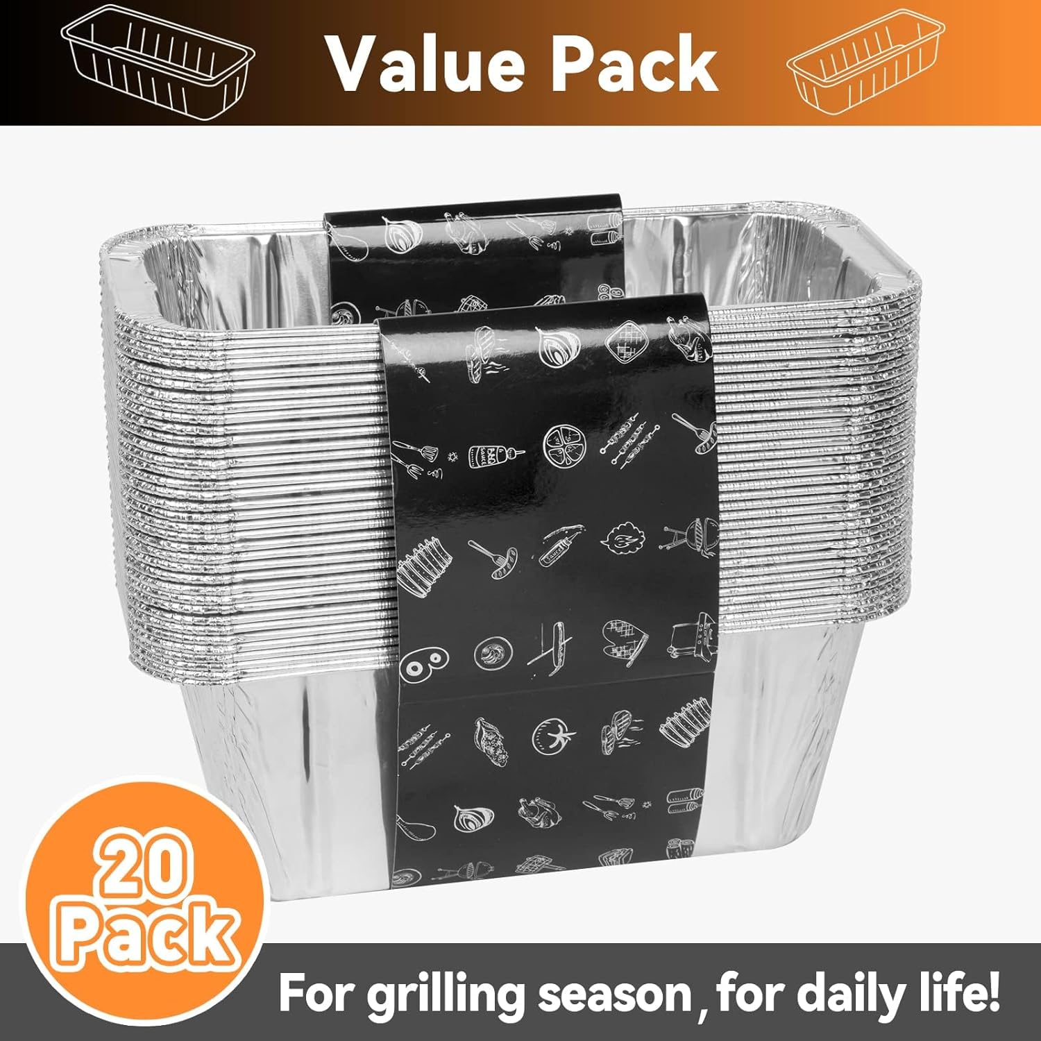 50-Pack Grease Cup Liners for Blackstone 28, 30, 36, 17, 22 Inch Griddle with Rear Grease Cup, Disposable Aluminum Foil Drip Pan, 8 x 3.7 Inch, 5017 - Image 7
