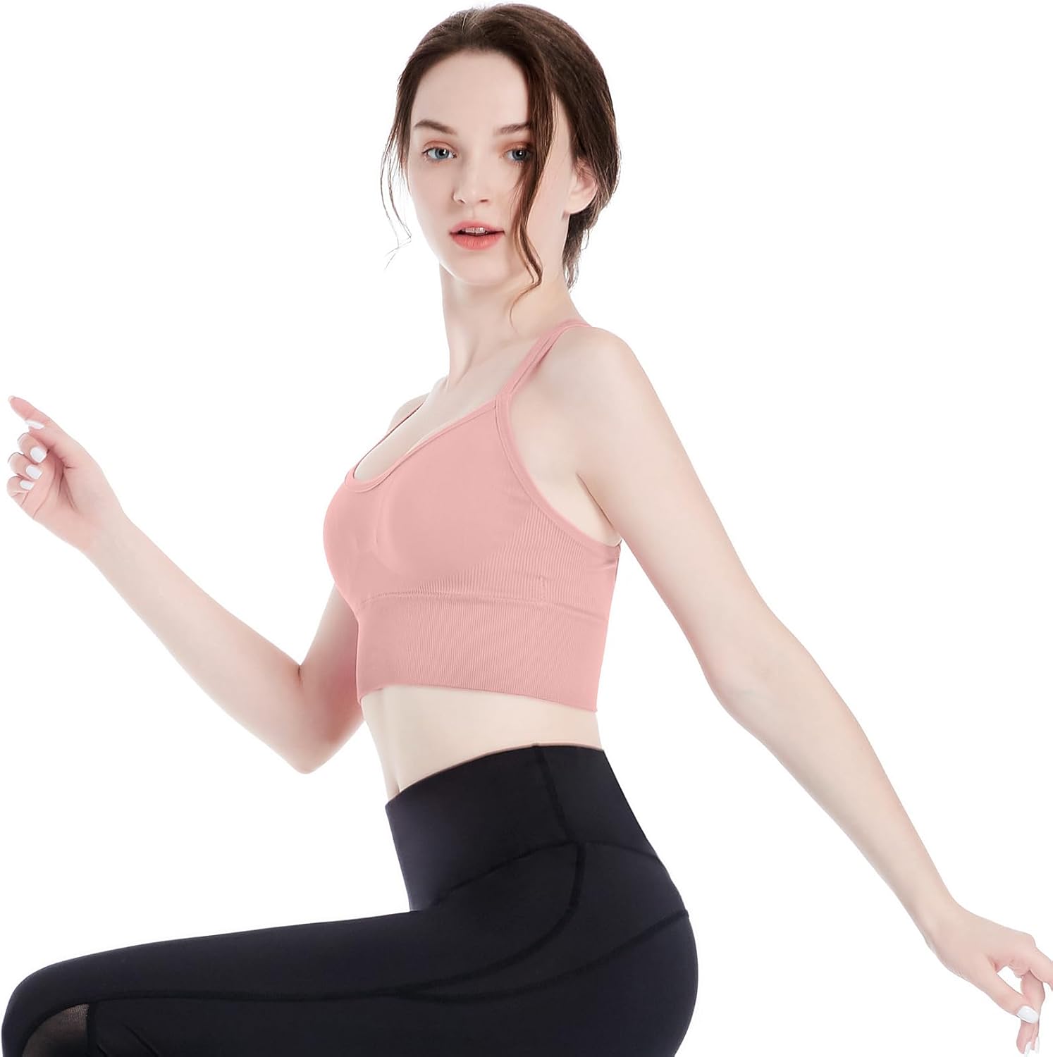 3 Pcs Strappy Sports Bras for Women Crisscross for Yoga Running Support Yoga Bra Padded Workout Bras - Image 6