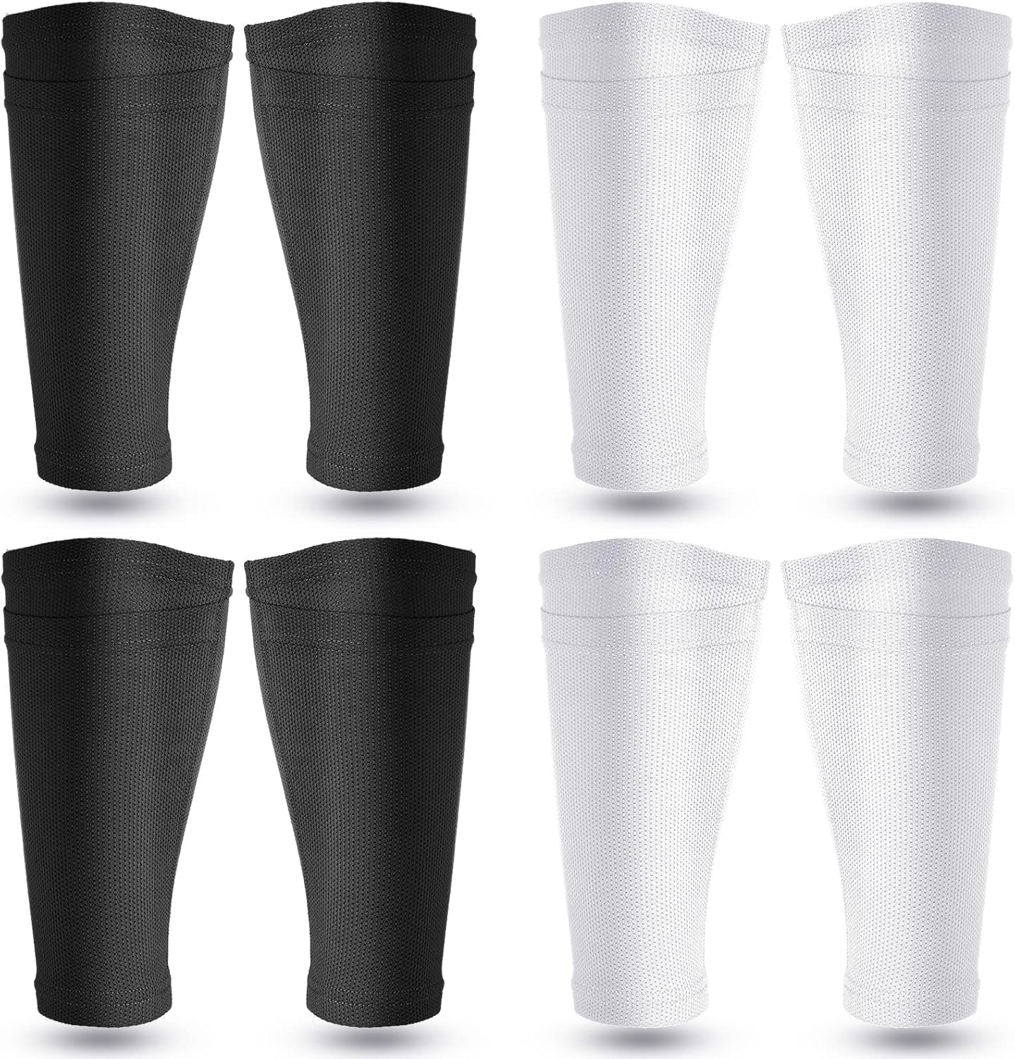 Soccer Shin Guards Sleeves 4 Pairs Flexible Soccer Shin Guard Leg Performance Support Polyester Soccer Shin Guard Sleeve Holder with Pocket for Soccer Sport - Image 1