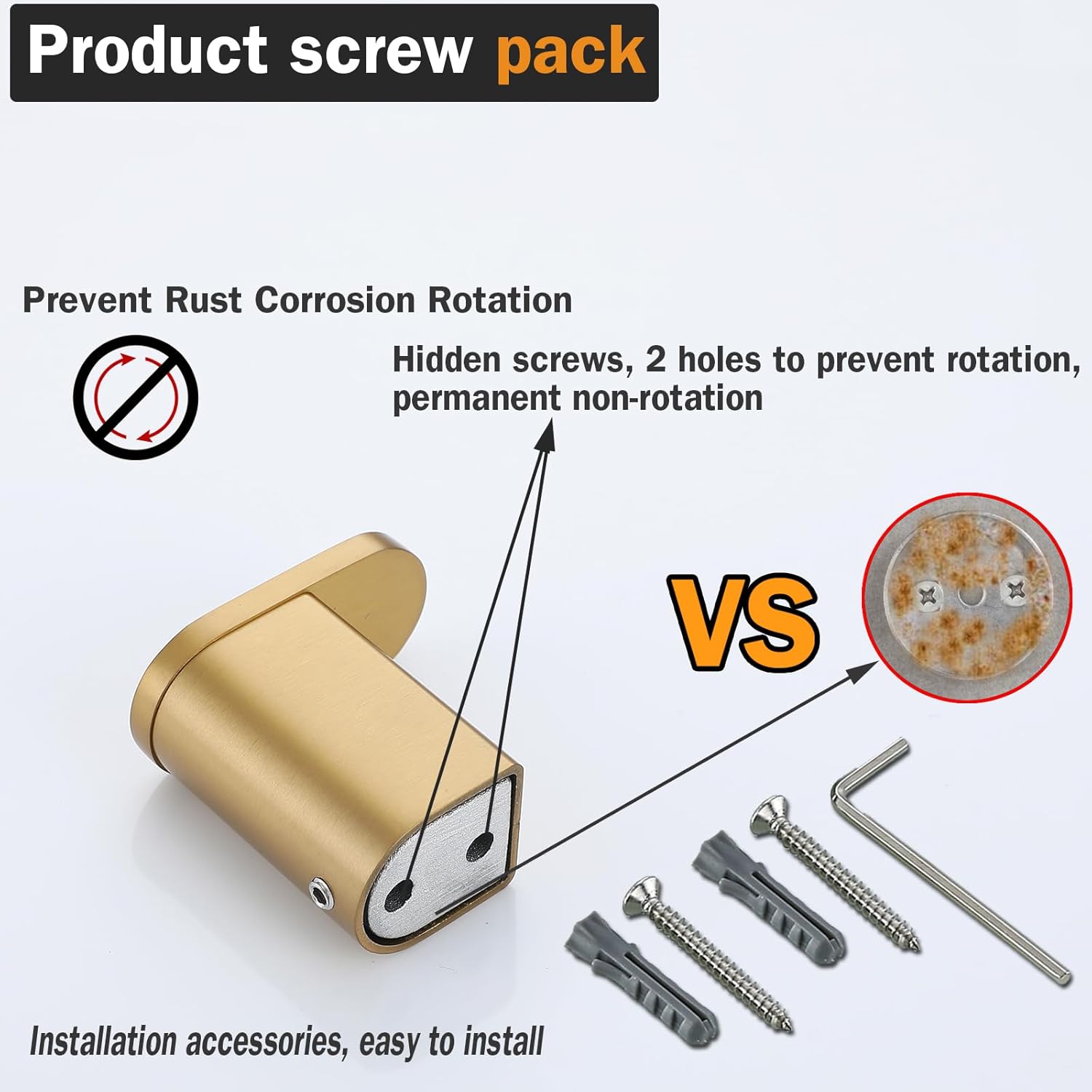Champagne Bronze Towel Hooks for Bathrooms Wall Mount Coat Hooks SUS304 Stainless Steel Hand Towel Robe Hook.96026-8CB - Image 2