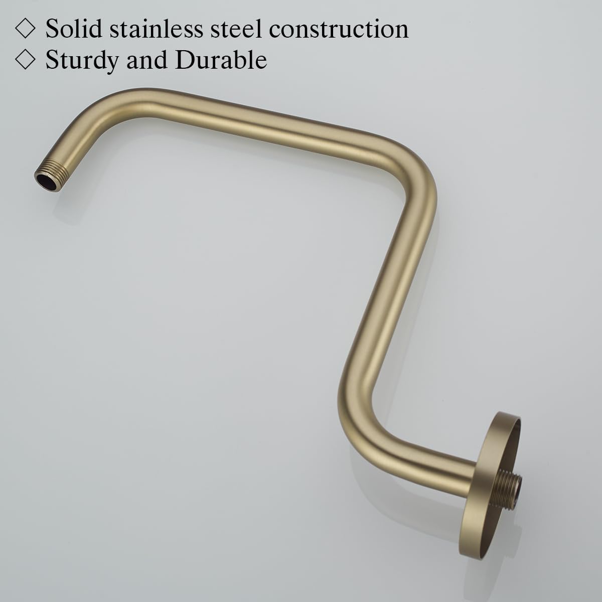 Shower Head Riser Pipe,Goose Neck Shower Arm 13 Inch Shower Head Extension Arm with Flange,Standard 1/2