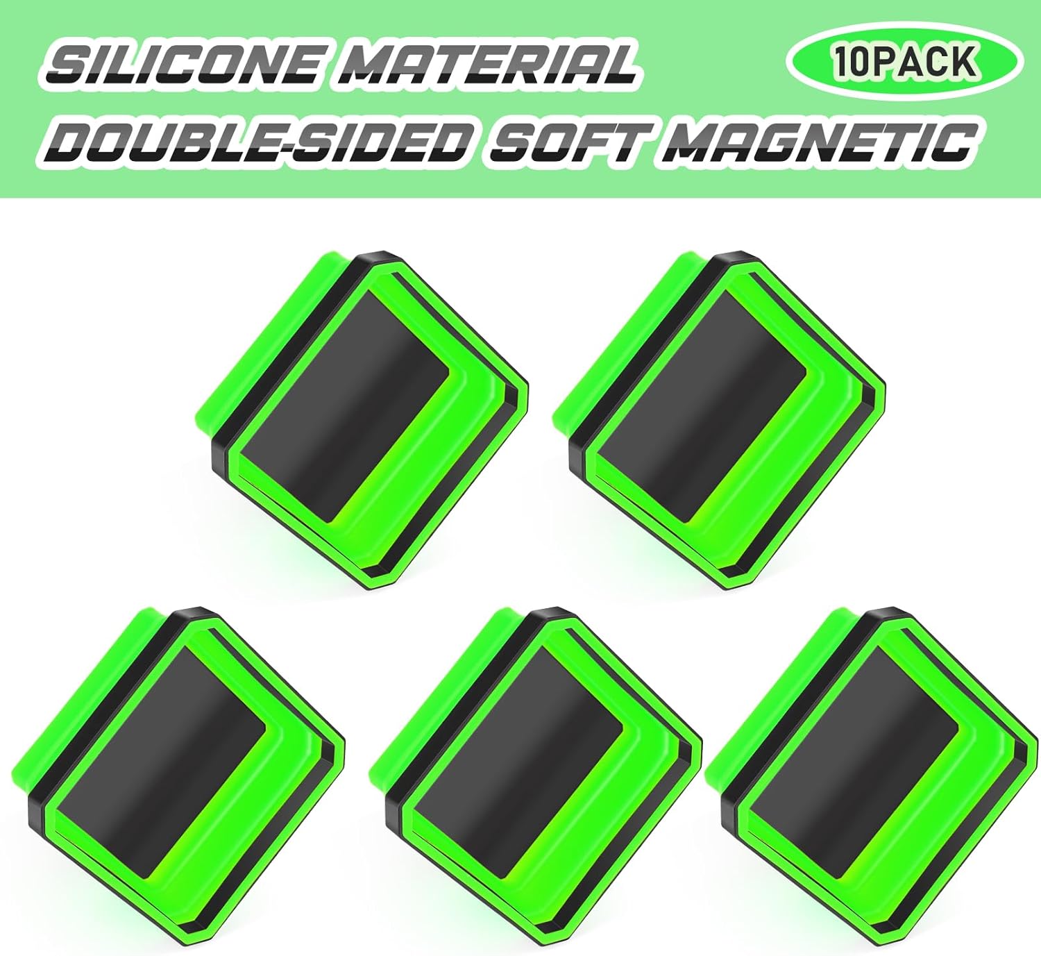 10 Pcs Magnetic Tool Tray Collapsible Foldable Parts Trays Set Magnetic Screw Tray Magnetic Parts Bowl Square Silicone Magnetic Tool for Bolts Nuts Washers Pins Screw Parts (Green) - Image 6