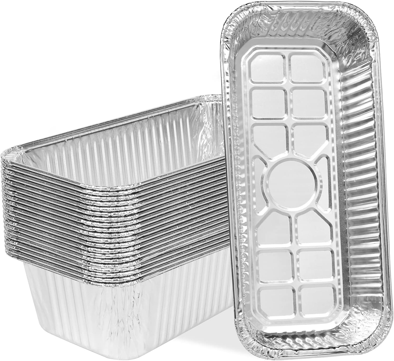 20-Pack Grill Drip Pans for Weber SmokeFire, Summit, Genesis Series, 11 x 5 Inch Disposable Aluminum Foil Grease Tray Liners - Image 1