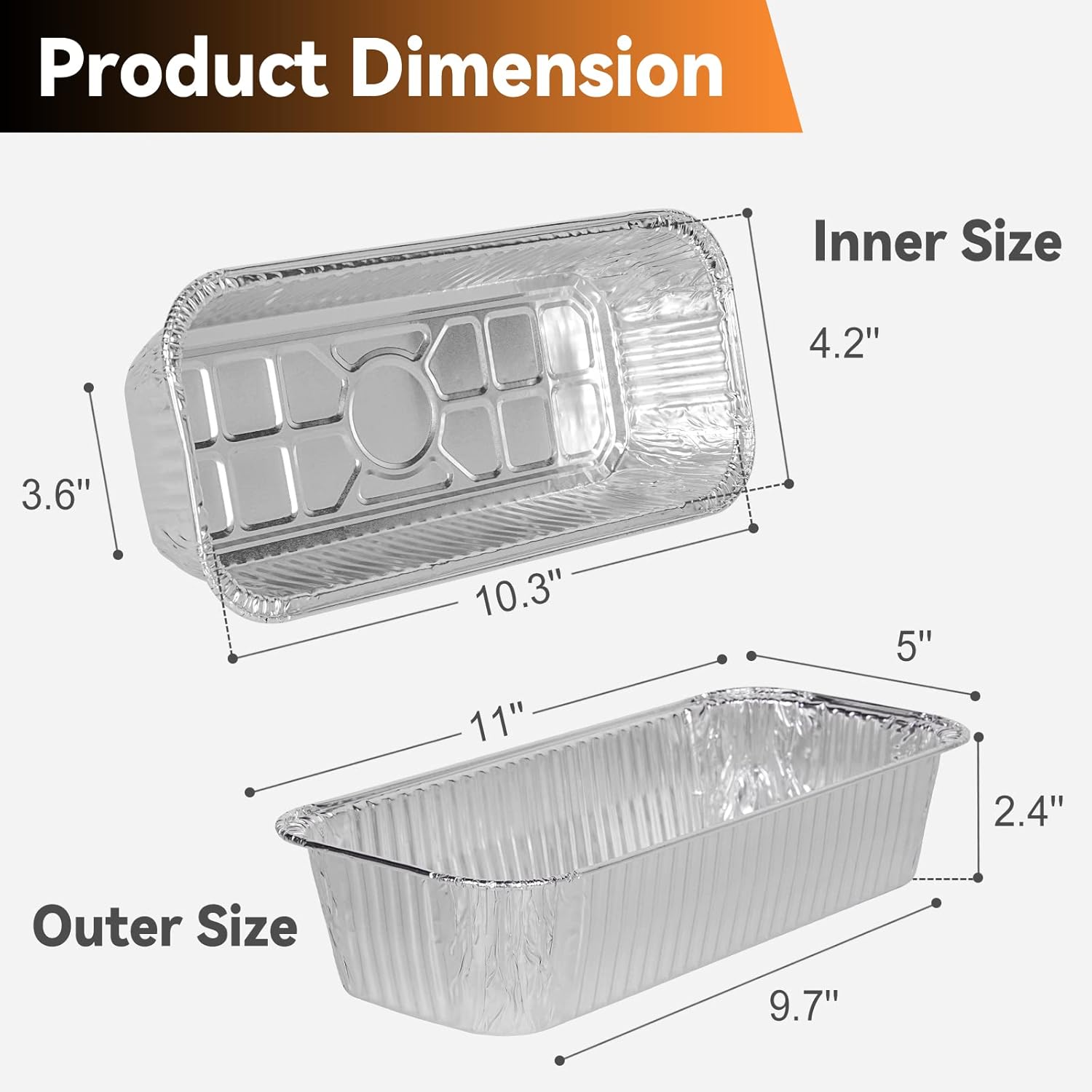 20-Pack Grill Drip Pans for Weber SmokeFire, Summit, Genesis Series, 11 x 5 Inch Disposable Aluminum Foil Grease Tray Liners - Image 2