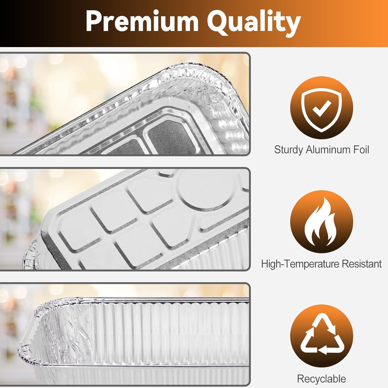 20-Pack Grill Drip Pans for Weber SmokeFire, Summit, Genesis Series, 11 x 5 Inch Disposable Aluminum Foil Grease Tray Liners - Image 4