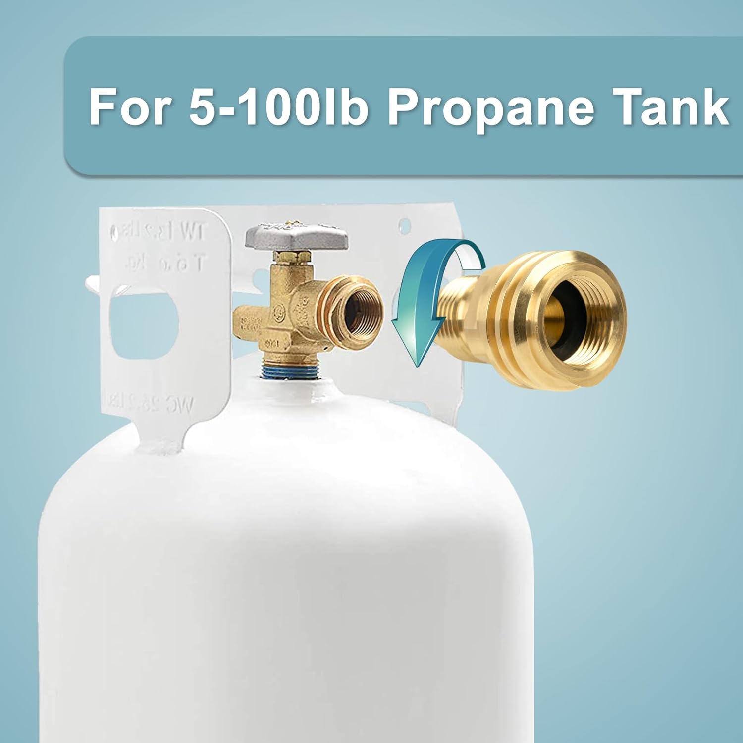 POL to QCC1 Propane Tank Adapter - Old to New, 100 lb LP Tank Valve to Type-1 Fitting, Solid Brass, 2 Pack - Image 4