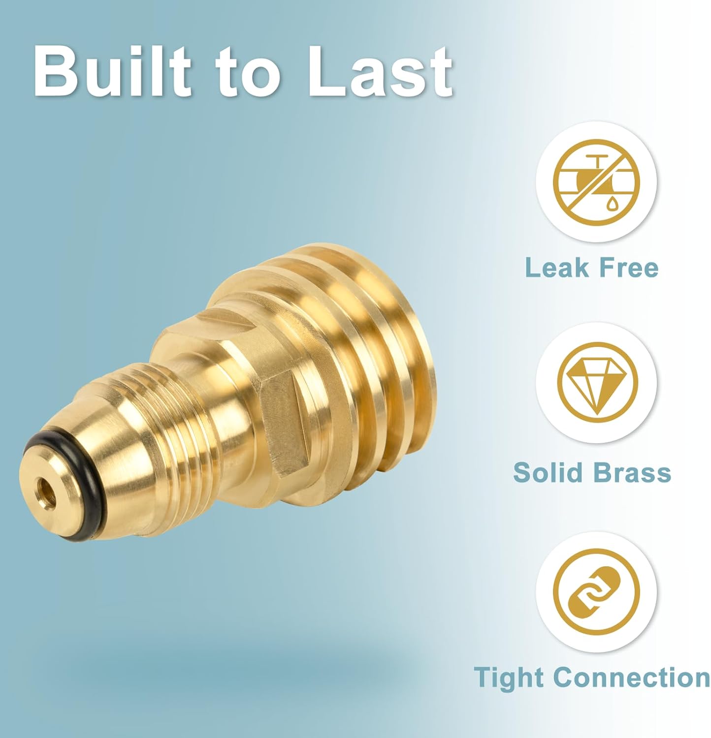 POL to QCC1 Propane Tank Adapter - Old to New, 100 lb LP Tank Valve to Type-1 Fitting, Solid Brass, 2 Pack - Image 5