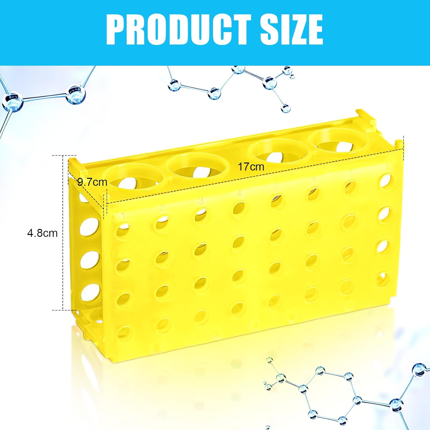 8 Pcs Test Tube Rack 4 Way 0.5ml/ 1.5ml/ 10ml/ 15ml/ 50ml Interlocking Multi PCR Tube Rack Stand Plastic Polypropylene for Centrifuge Lab Scientific Experiments Supplies - Image 3