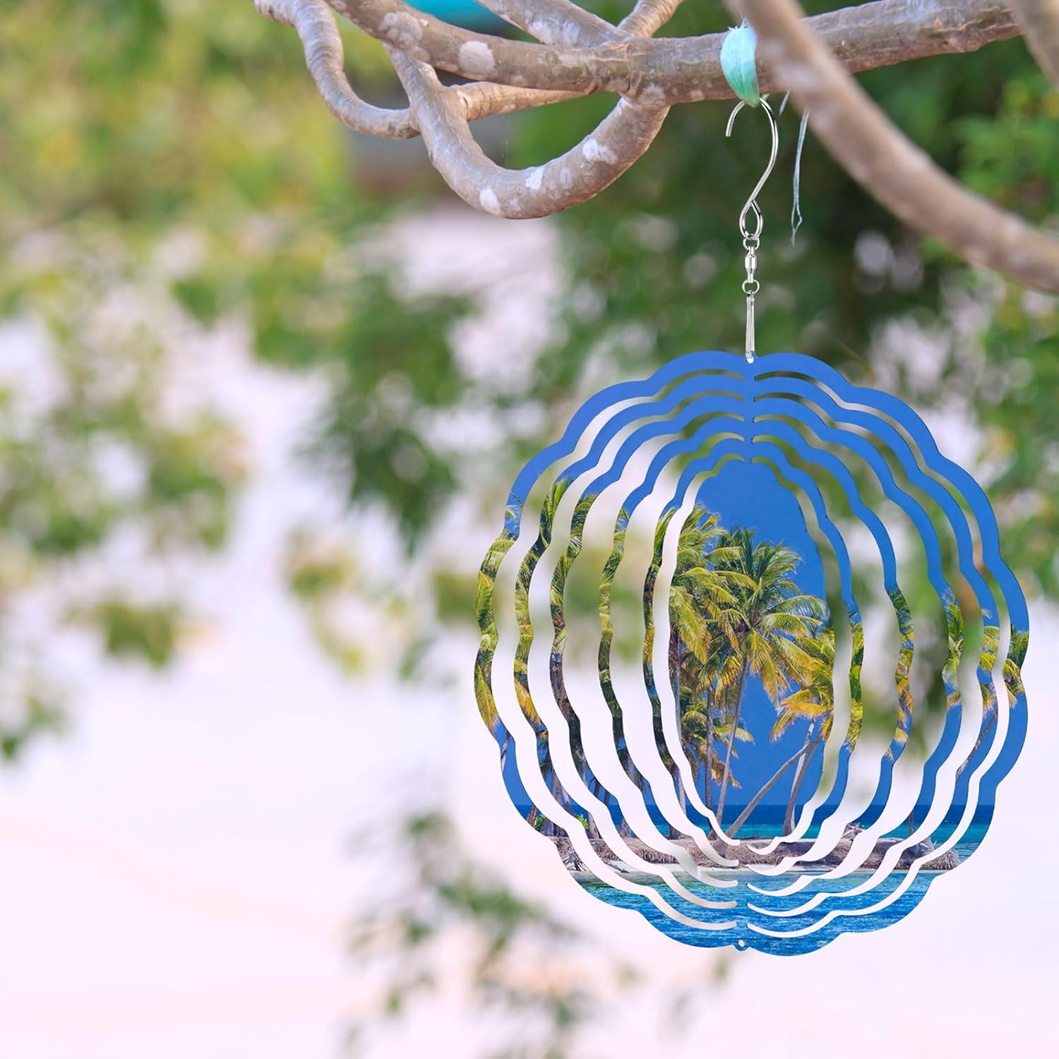 16 Pack 8 Inch Sublimation Wind Spinner Blanks 3D Aluminum Wind Spinners Hanging Wind Spinners DIY Crafts Ornaments Bulk for Indoor Outdoor Garden Yard Window Front Door Decoration, 2 Styles - Image 5