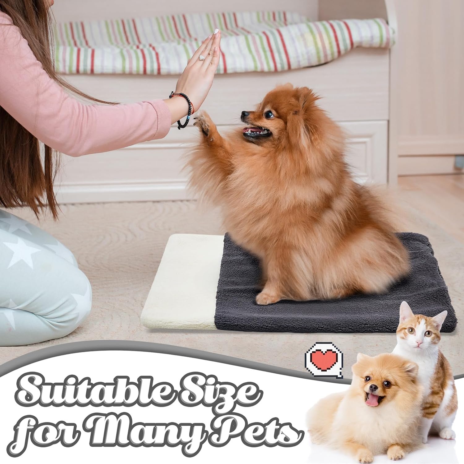 2 Pcs Cat Bed Cave Cat Sleeping Bag Kitten Bed Sack pet Cave Warming Pad Sack PET Mat for Kitten Puppy Small Dogs, 24 x 22 Inch - Image 5