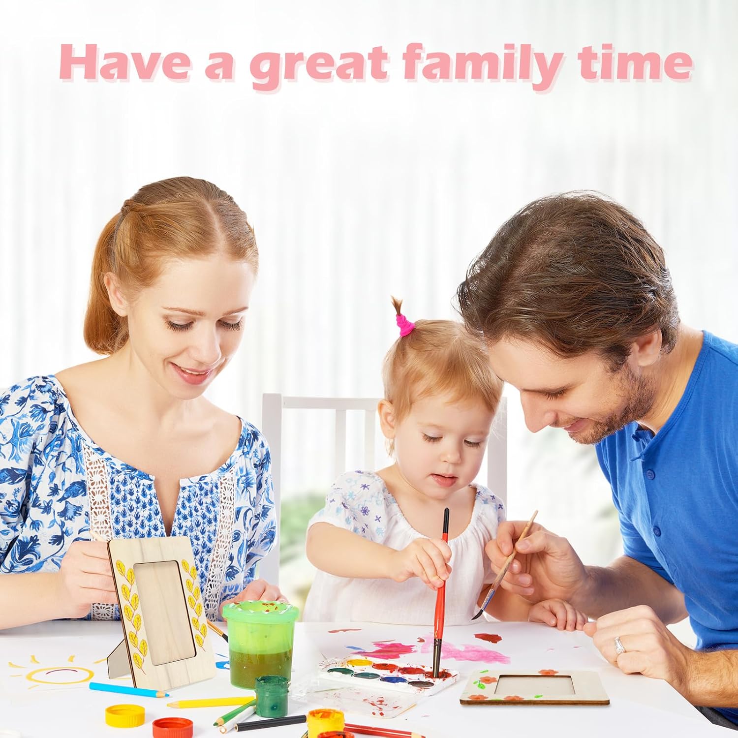 24 Pcs Unfinished Wooden Craft Frames for 3