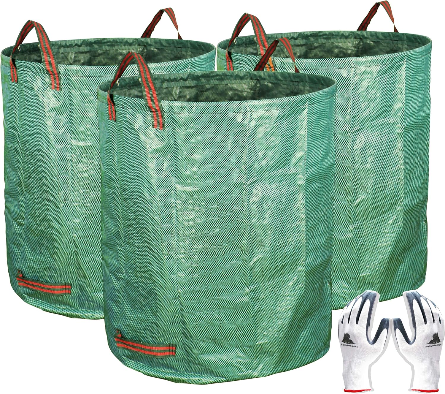 3-Pack 72 Gallon Yard Waste Bags, Reusable Heavy Duty Collapsible Garden Leaf Bags with Plastic Ring, Stand-Up Yard Waste Bin for Leaves, Lawn Debris & Grass Clippings - Image 1