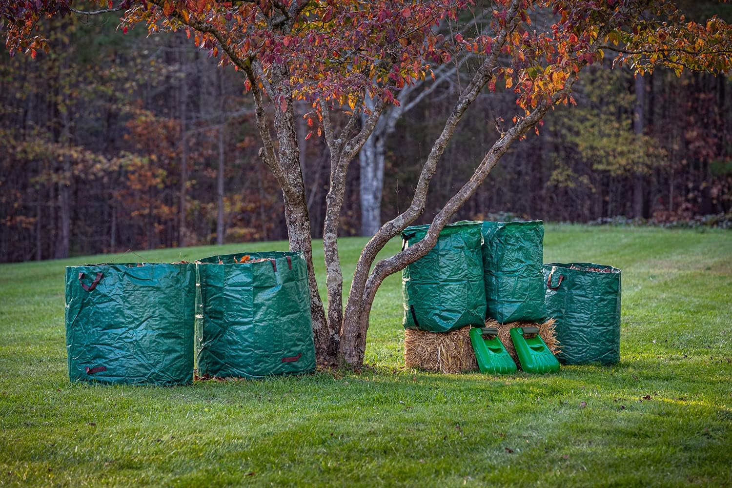 3-Pack 72 Gallon Yard Waste Bags, Reusable Heavy Duty Collapsible Garden Leaf Bags with Plastic Ring, Stand-Up Yard Waste Bin for Leaves, Lawn Debris & Grass Clippings - Image 8