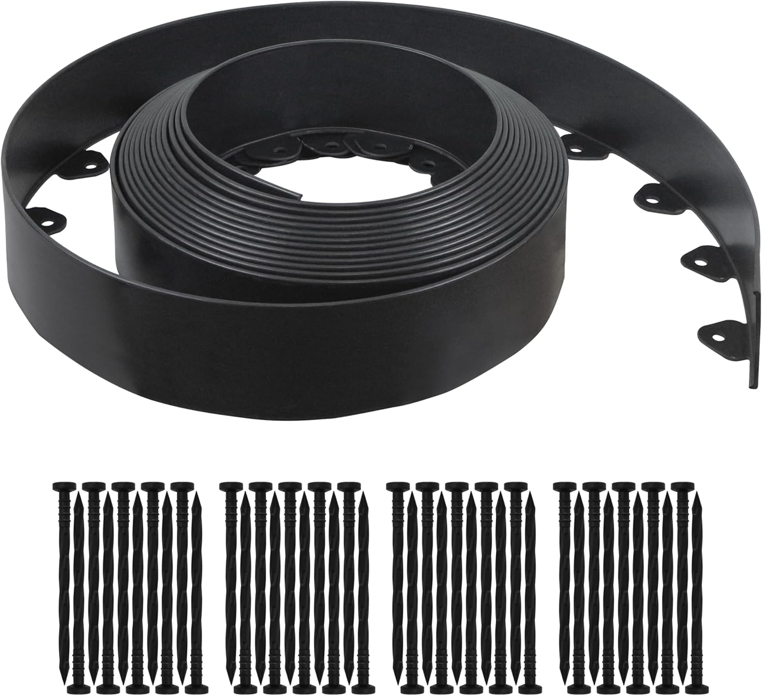Landscape Edging Kit, 40-Foot Long, 3-Inch Tall, No Dig Garden Edging Border for Flower Beds, Tree Rings, Pathways, Includes 40 Spikes - Image 1
