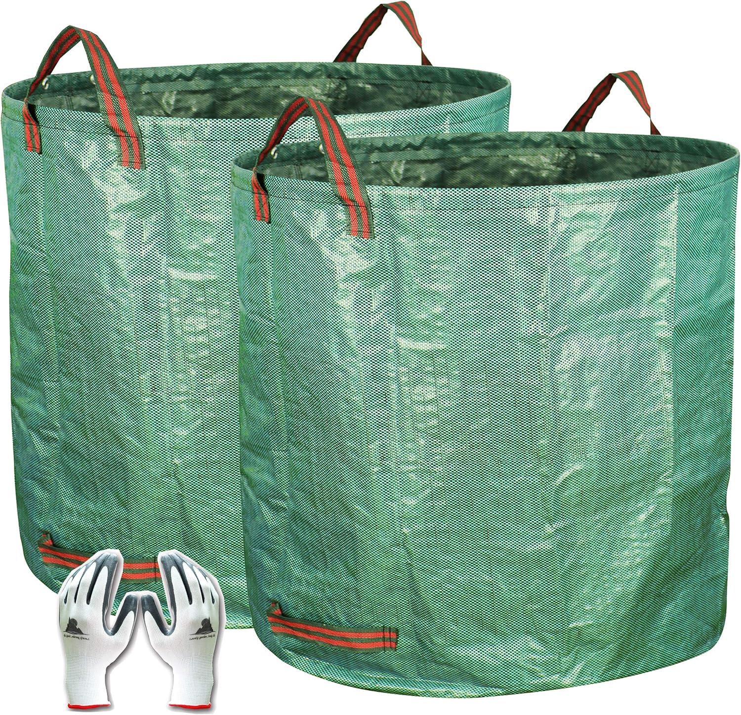 2-Pack 132 Gallon Yard Waste Bags, Reusable Heavy Duty Collapsible Garden Leaf Bags with Plastic Ring, Stand-Up Yard Waste Bin for Leaves, Lawn Debris & Grass Clippings - Image 1