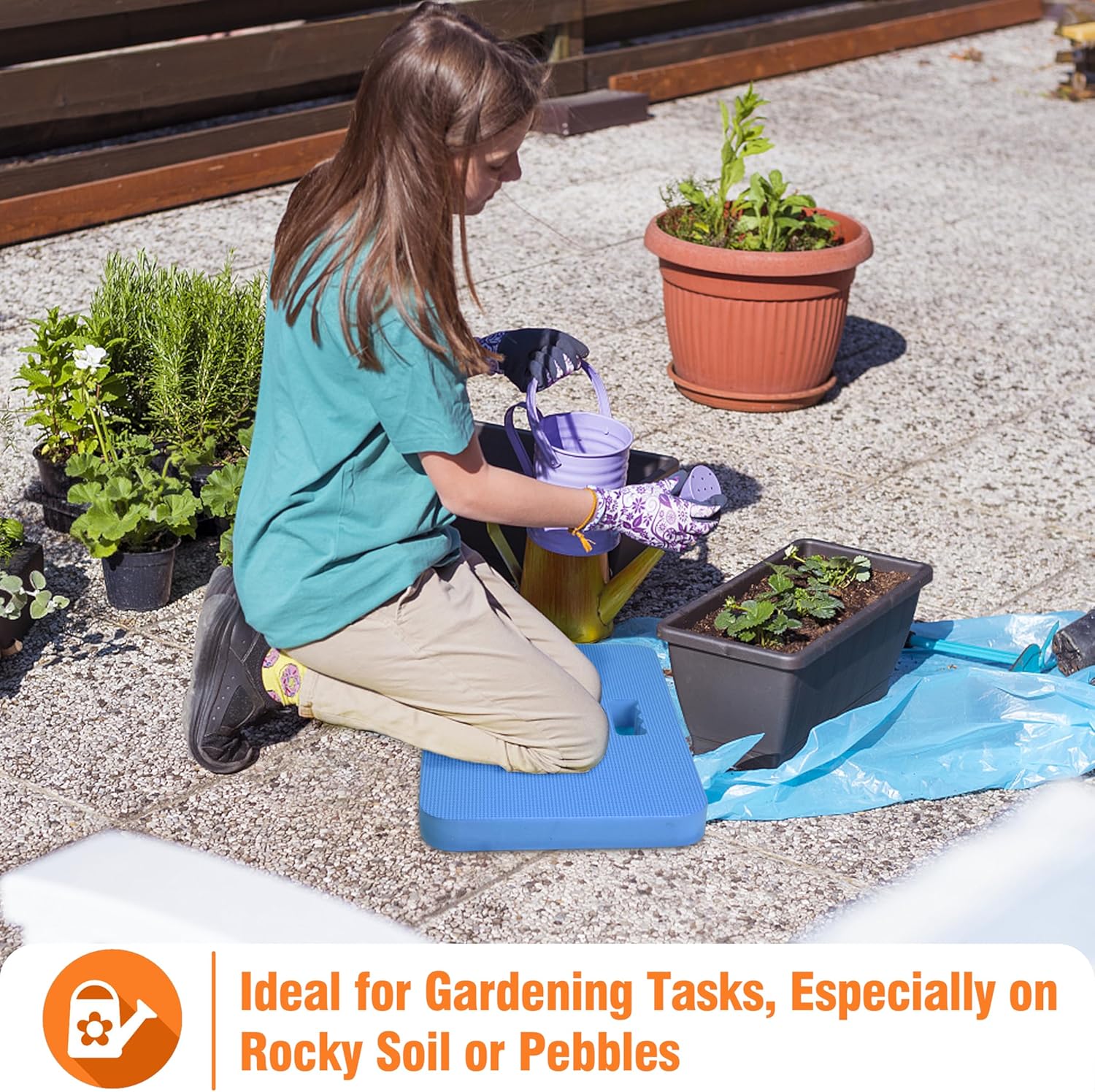 3-Pack Garden Kneeling Pad - For Gardening, Baby Bath, Yoga, Pilates, Exercise, Blue - Image 5